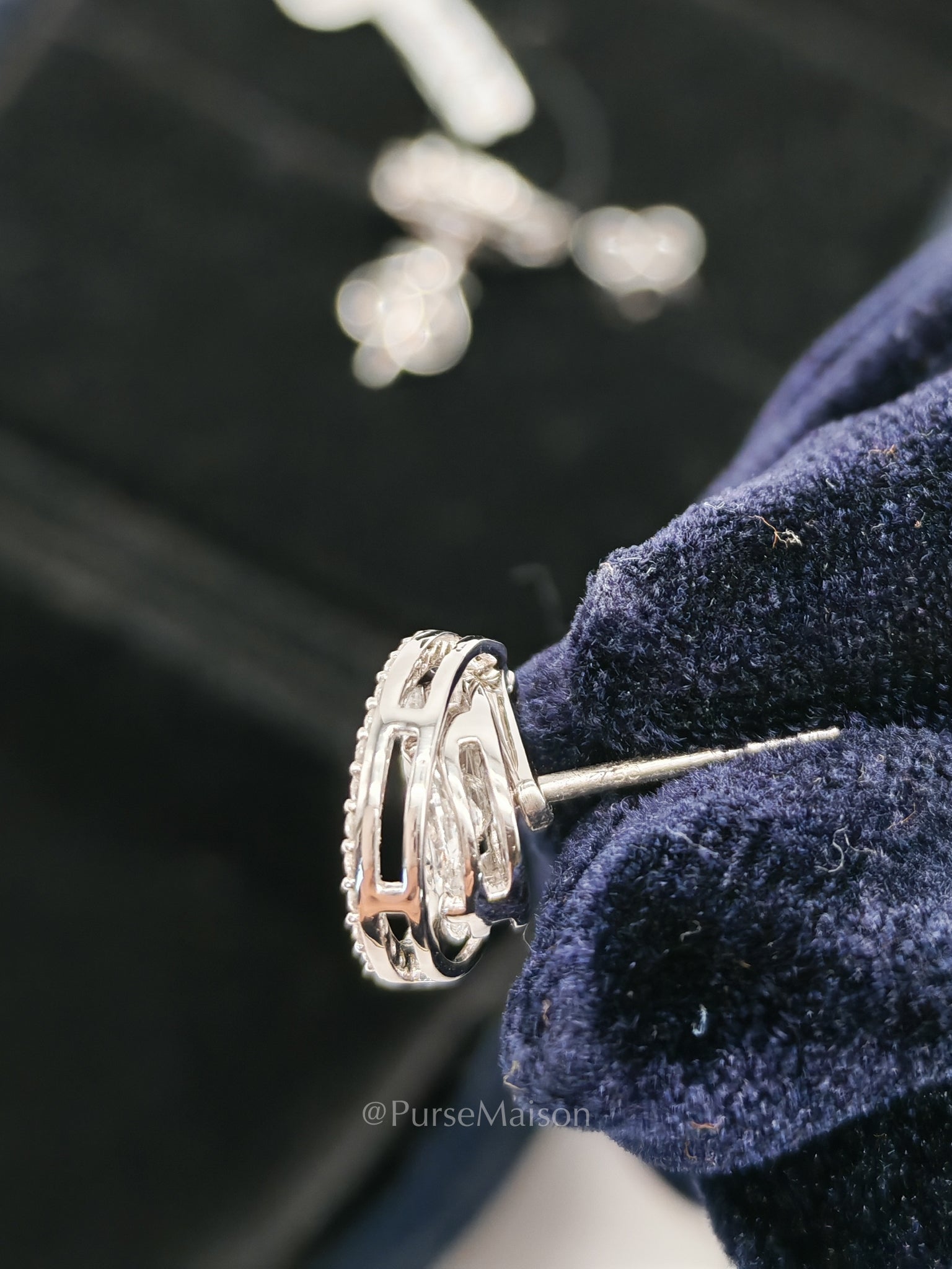 18k 3.78gms 1.72cts VS1 to VVS1 (Clarity) E to H (Color) Natural Diamond White Gold Earrings | Purse Maison Luxury Bags Shop