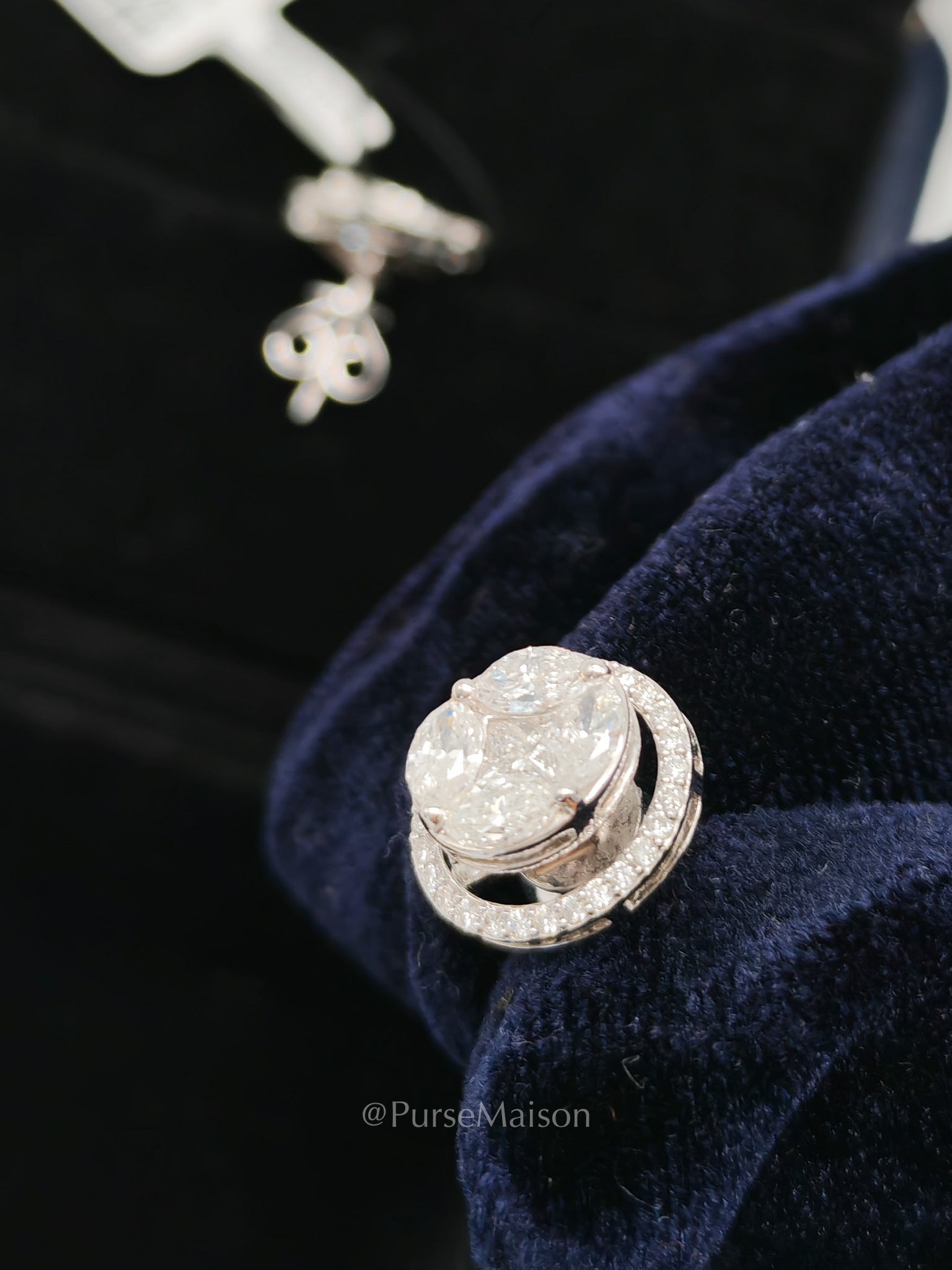 18k 3.78gms 1.72cts VS1 to VVS1 (Clarity) E to H (Color) Natural Diamond White Gold Earrings | Purse Maison Luxury Bags Shop