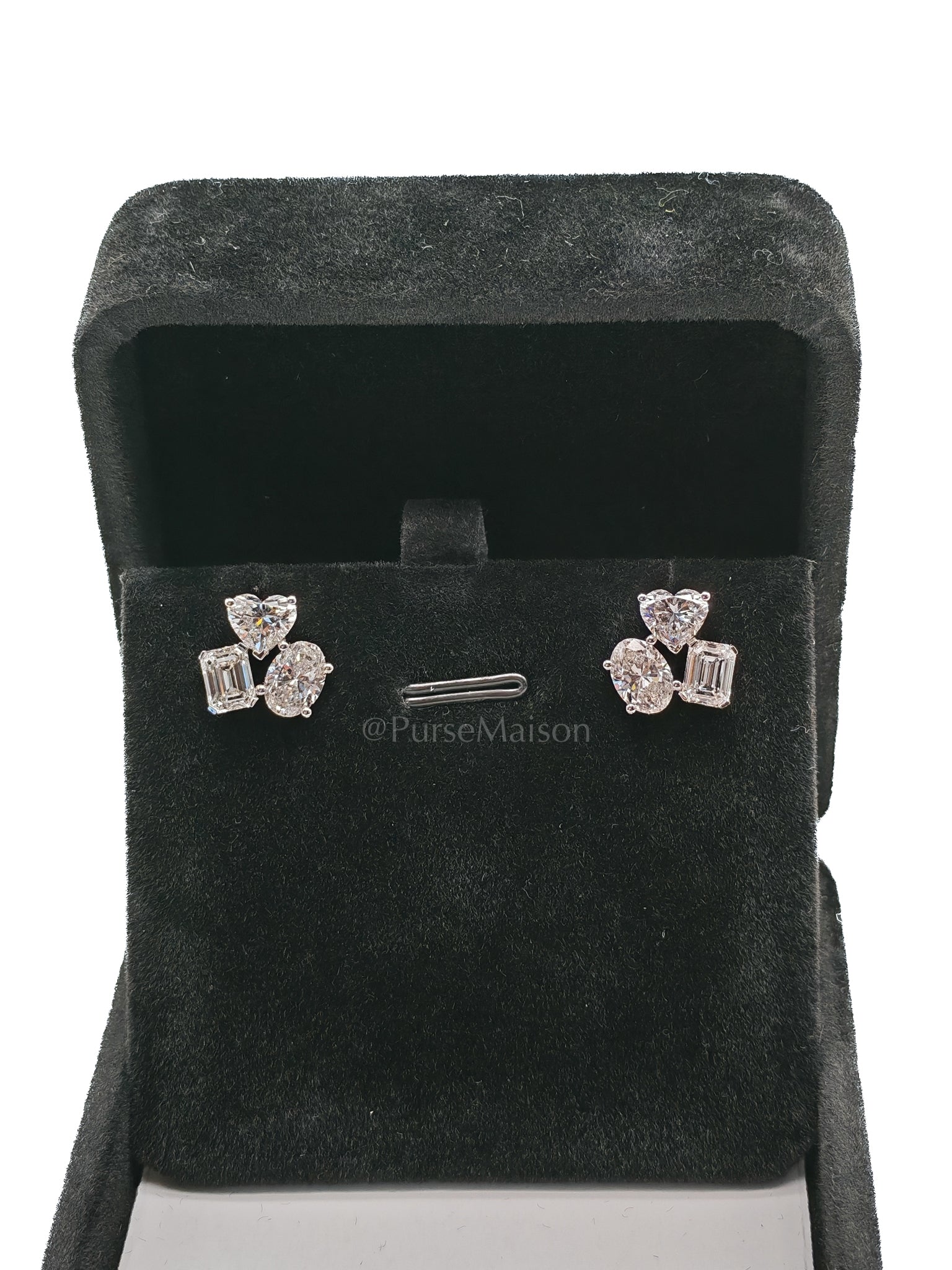 18k 3gms 4.41cts. VS1 to VVS1 (Clarity) E to H (Color) Natural Diamond White Gold Earrings | Purse Maison Luxury Bags Shop