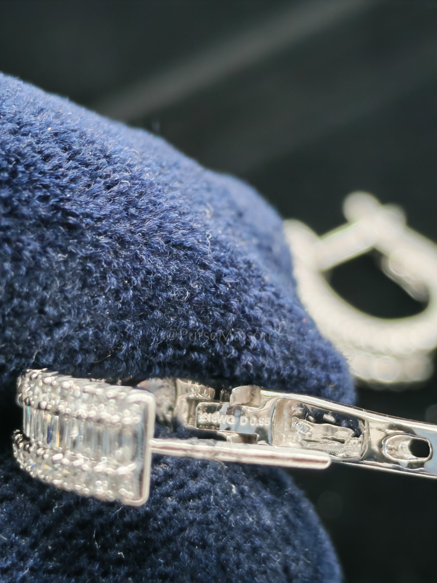 18k 4.32gms. 0.95cts Natural Diamons White Gold Earrings | Purse Maison Luxury Bags Shop