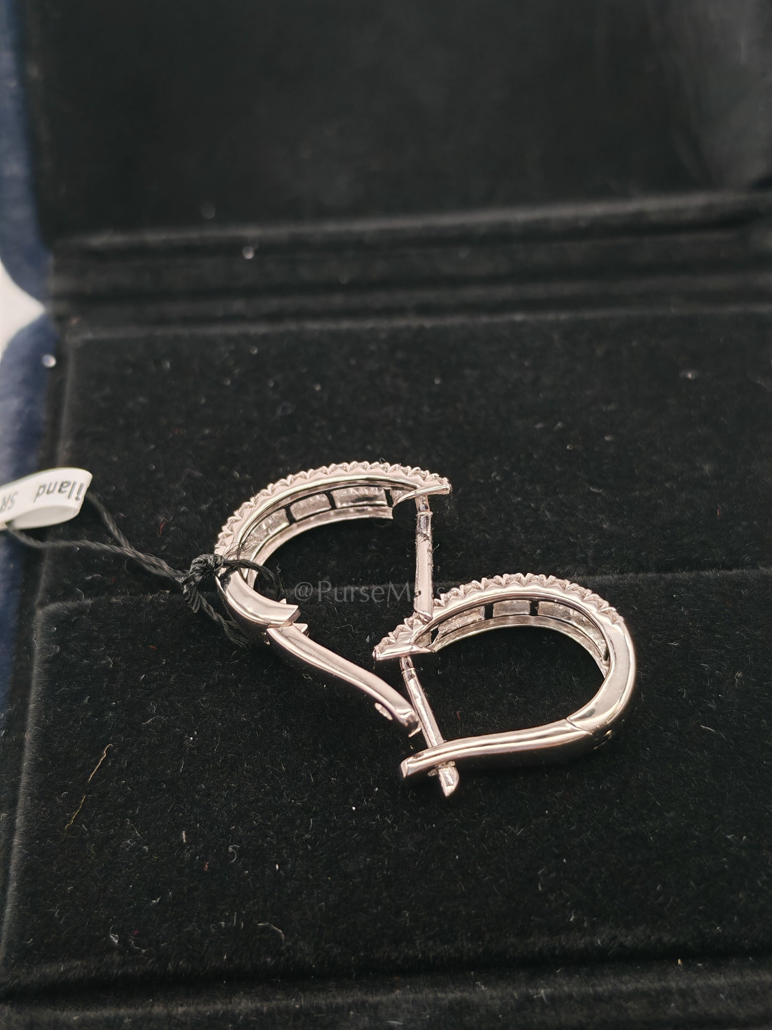 18k 4.32gms. 0.95cts Natural Diamons White Gold Earrings | Purse Maison Luxury Bags Shop