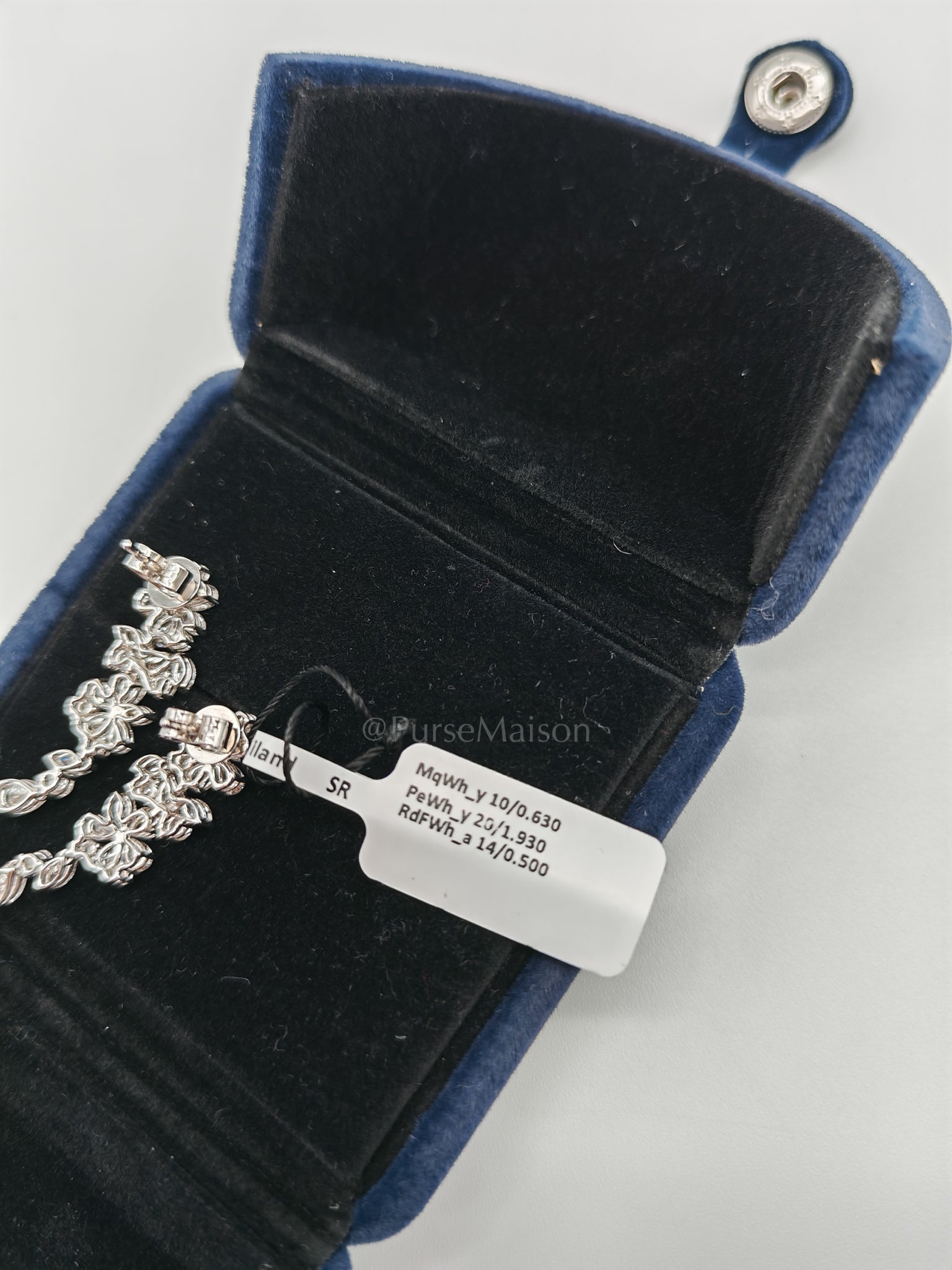 18K 4.55gms. 3.06cts. Natural Diamond White Gold Earrings | Purse Maison Luxury Bags Shop