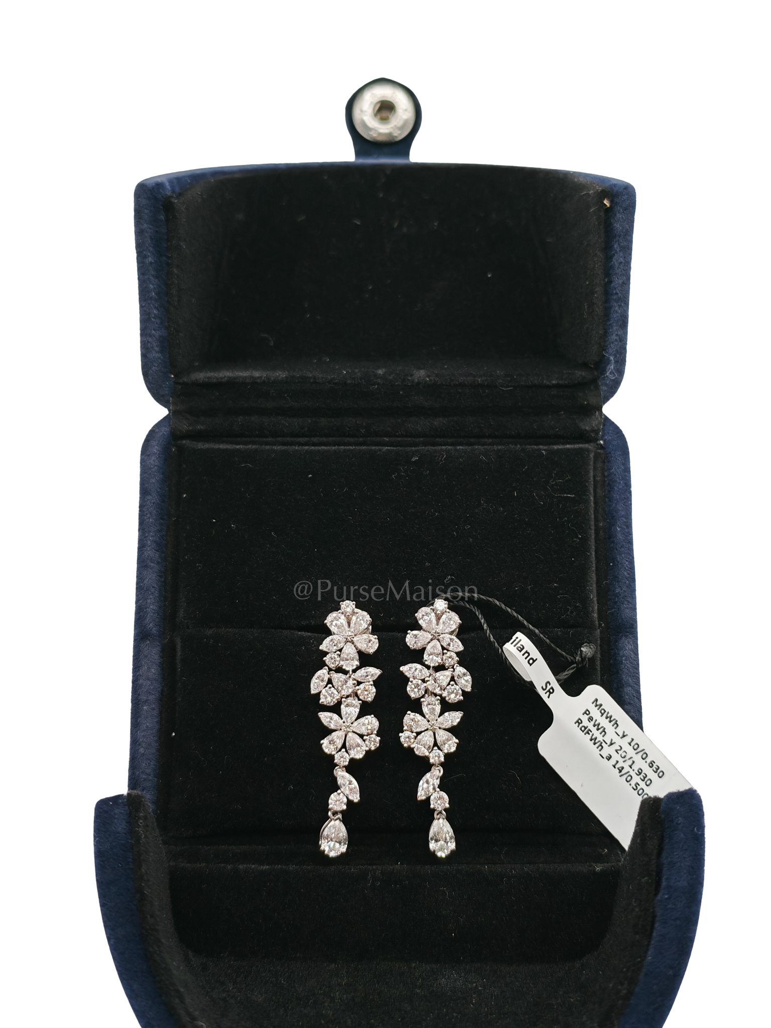 18K 4.55gms. 3.06cts. Natural Diamond White Gold Earrings | Purse Maison Luxury Bags Shop