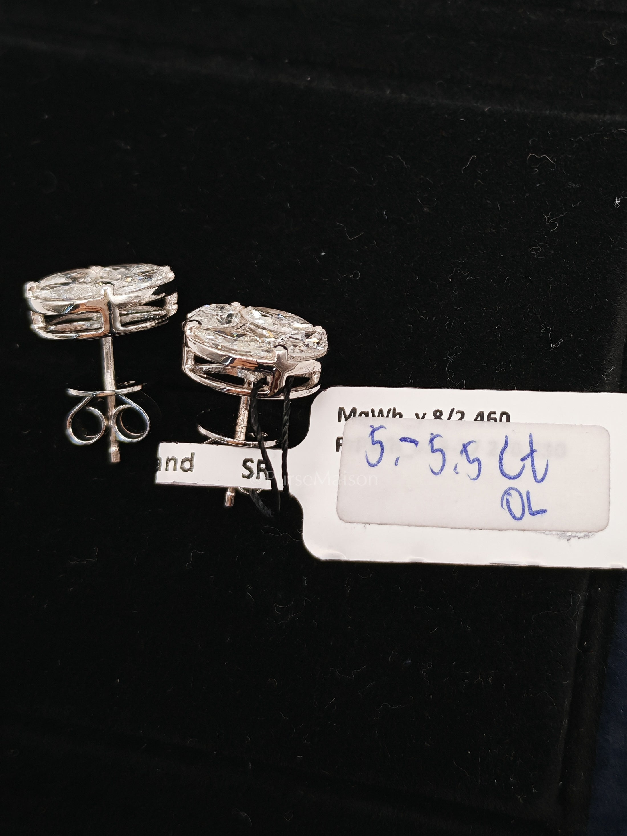 18K 4.58gms 3.09cts VS1 to VVS1 (Clarity) E to H (Color) Natural Diamond White Gold Earrings | Purse Maison Luxury Bags Shop