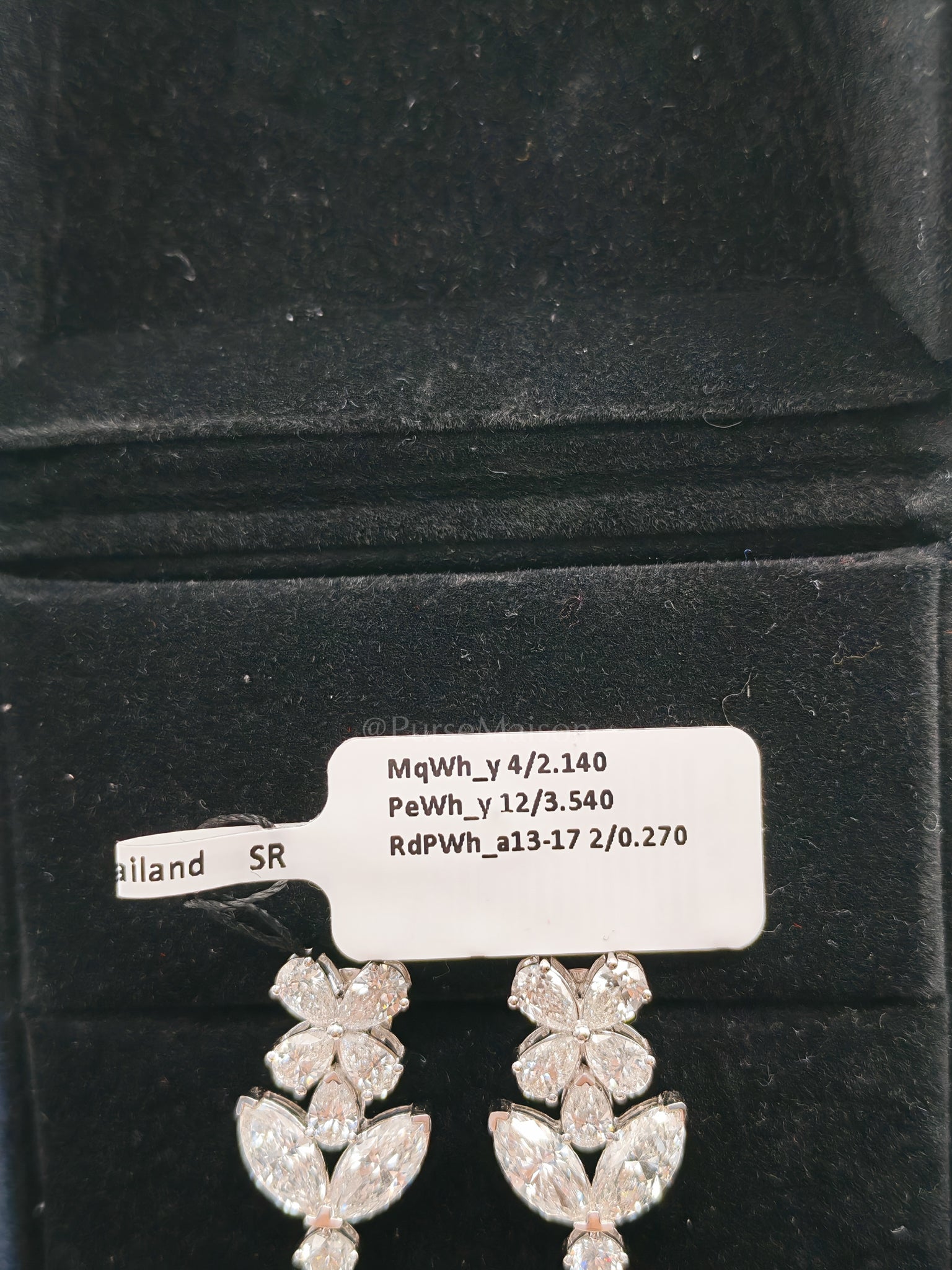 18K 5gms. 5.95cts. Natural Diamond White Gold Earrings | Purse Maison Luxury Bags Shop