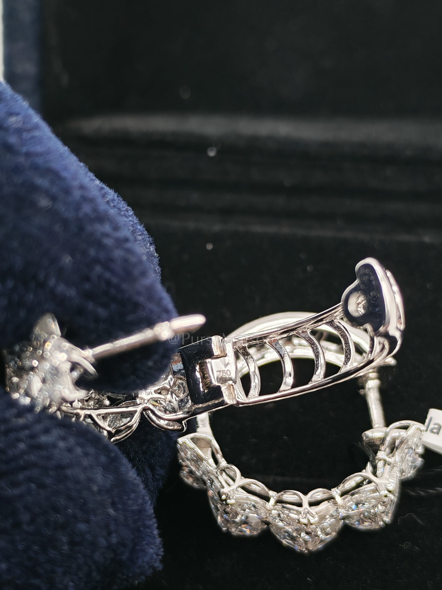 18k 6.04gms 3.39cts Natural Diamond White Gold Earrings | Purse Maison Luxury Bags Shop