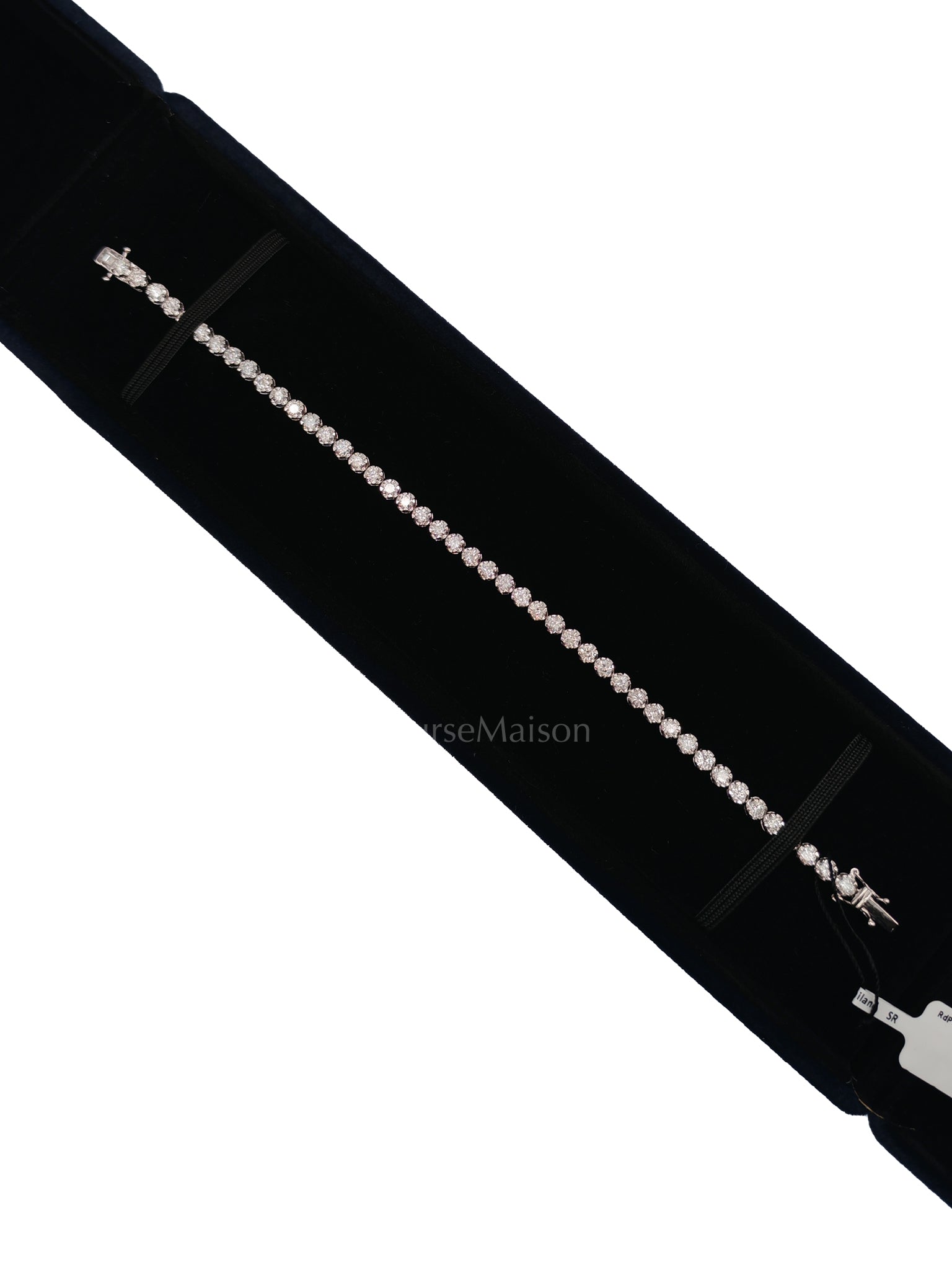 18k 6.63gms. 4.41cts. Natural Diamond White Gold Tennis Bracelet (18 cm) | Purse Maison Luxury Bags Shop