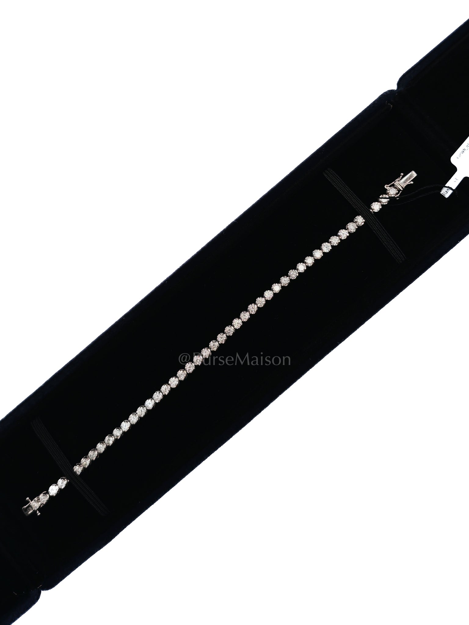18k 6.63gms. 4.41cts. Natural Diamond White Gold Tennis Bracelet (18 cm) | Purse Maison Luxury Bags Shop