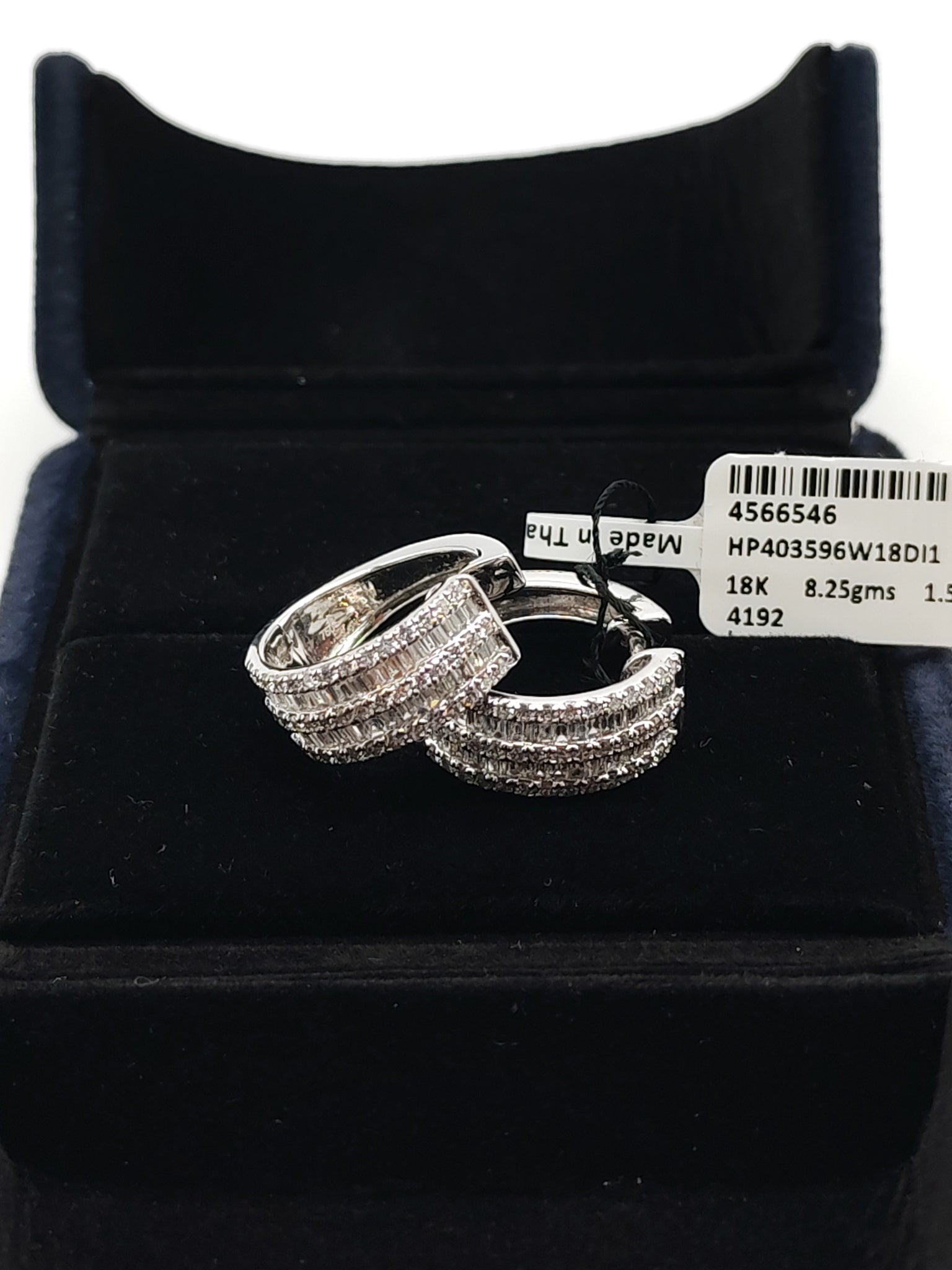 18k 8.25gms 1.59cts Natural Diamond White Gold Earrings | Purse Maison Luxury Bags Shop