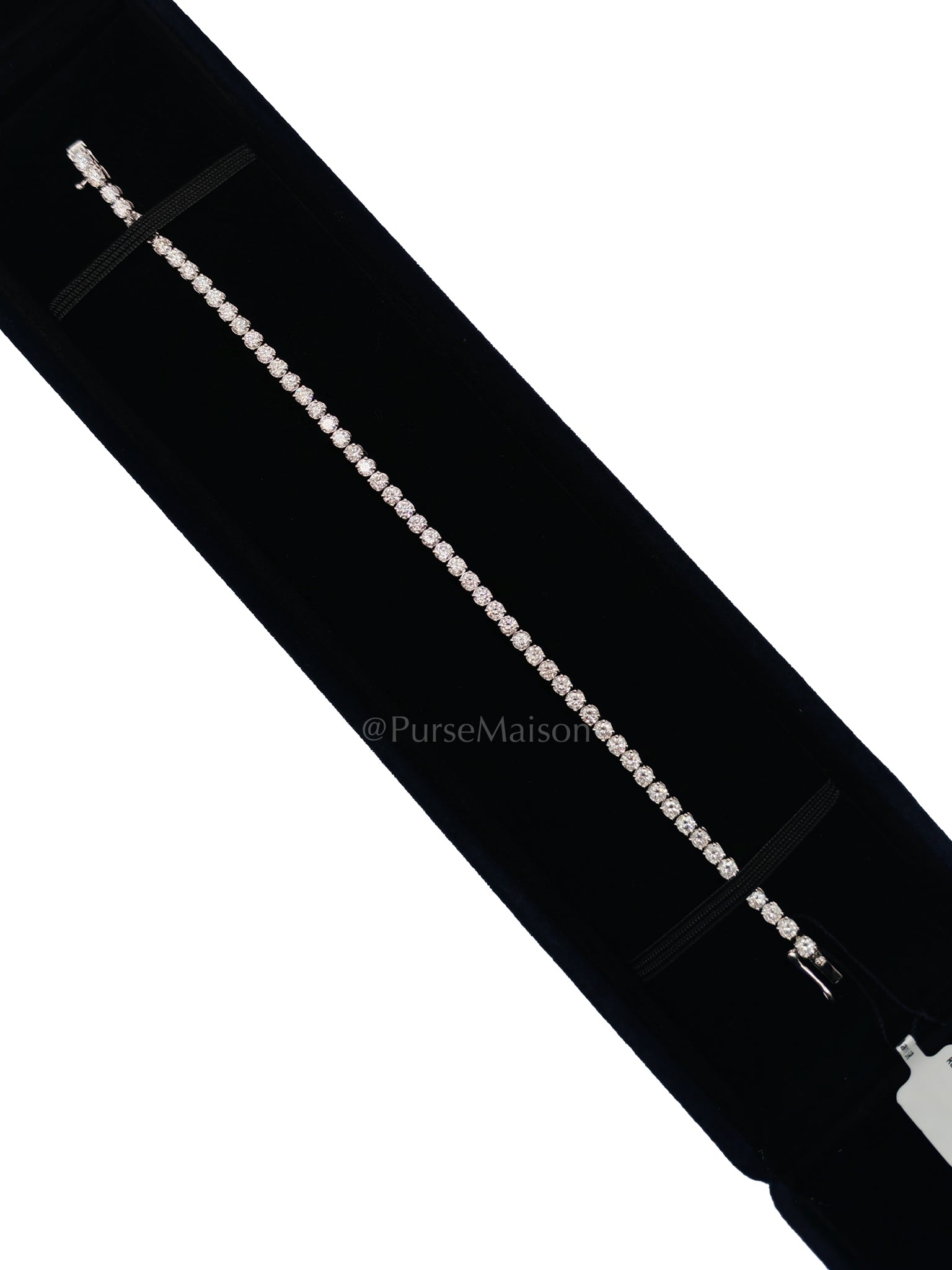 18k 8.5gms. 4.96cts. Natural Diamond White Gold Tennis Bracelet (7 inches) | Purse Maison Luxury Bags Shop