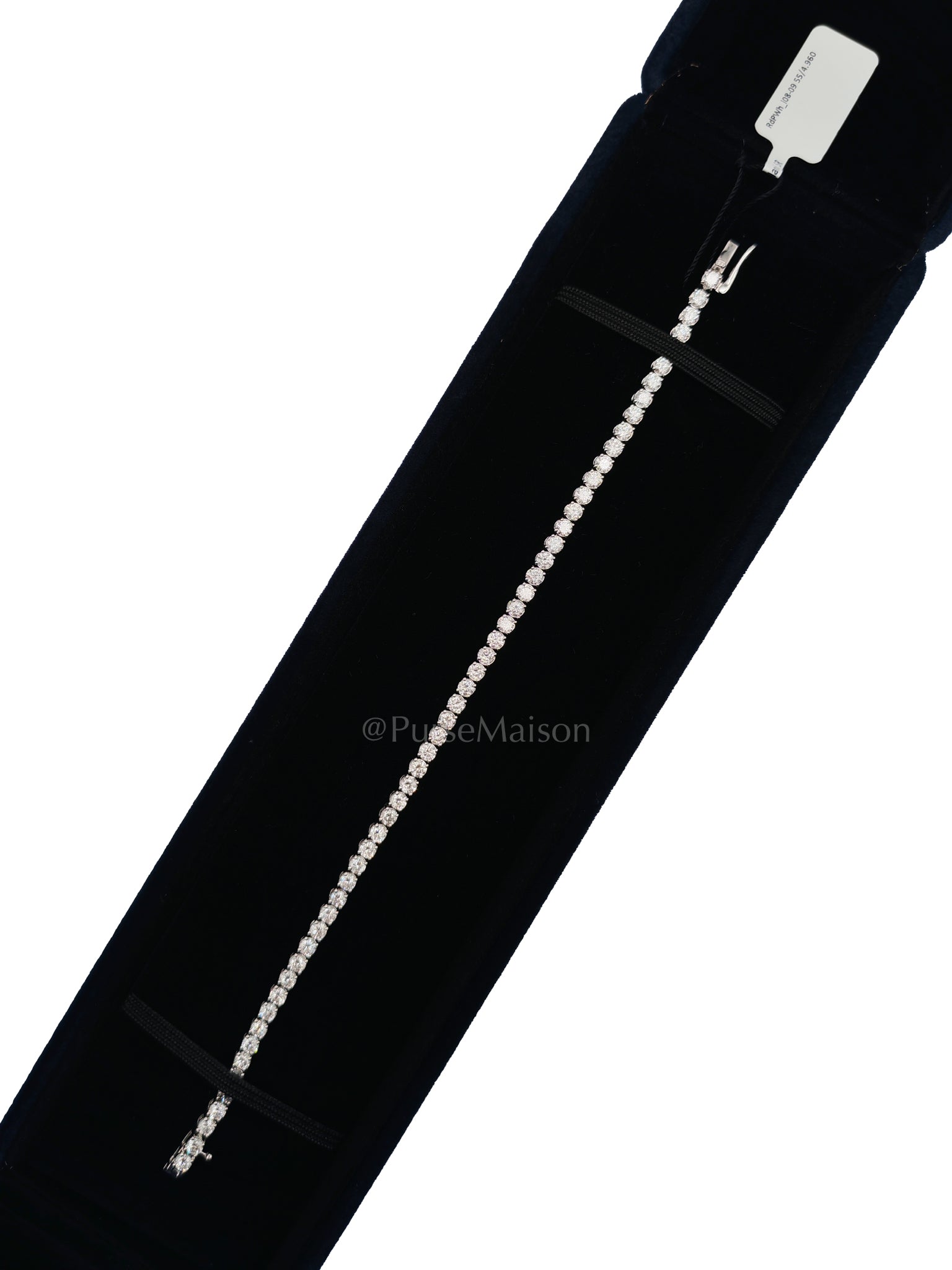 18k 8.5gms. 4.96cts. Natural Diamond White Gold Tennis Bracelet (7 inches) | Purse Maison Luxury Bags Shop