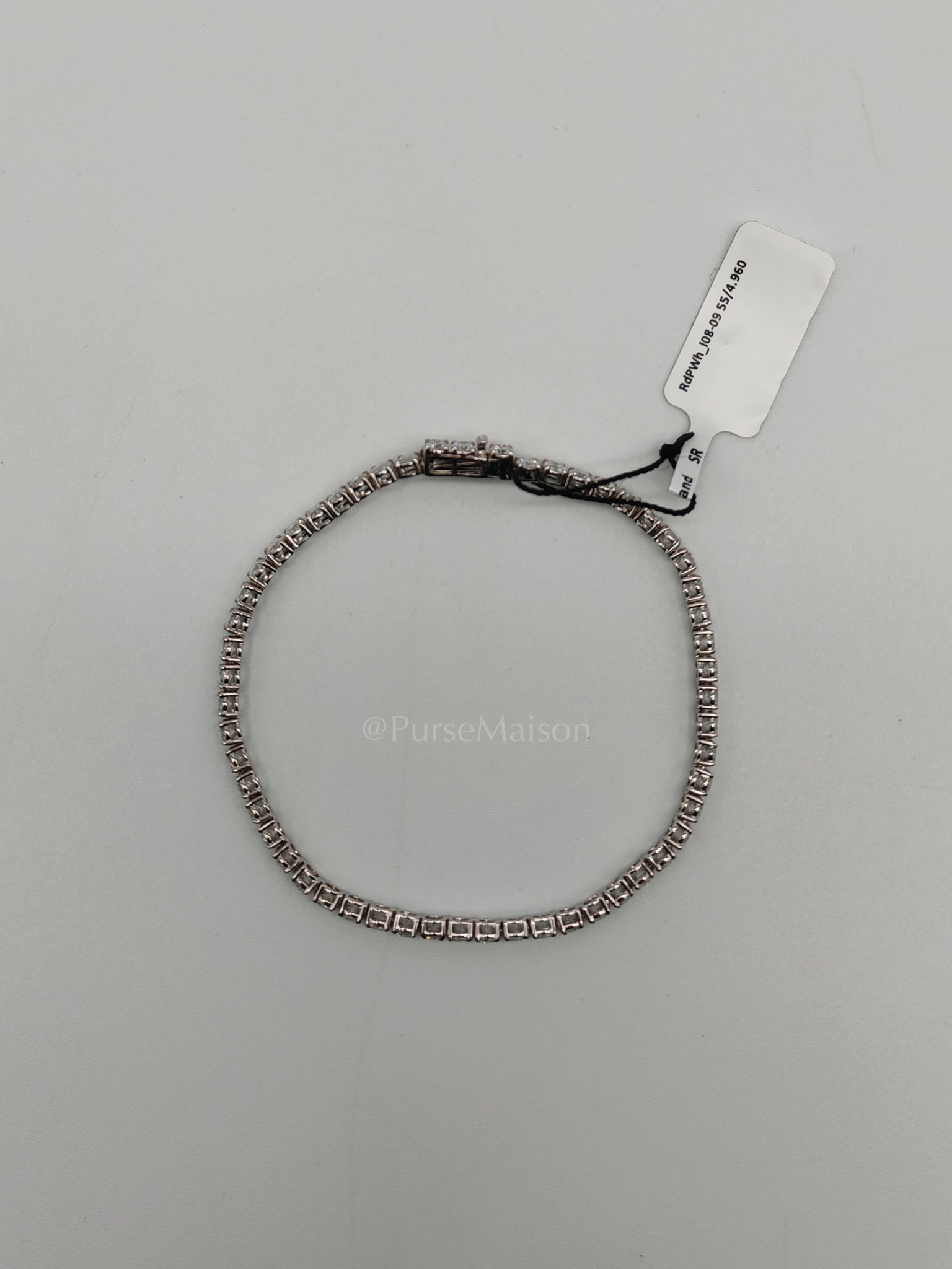 18k 8.5gms. 4.96cts. Natural Diamond White Gold Tennis Bracelet (7 inches) | Purse Maison Luxury Bags Shop