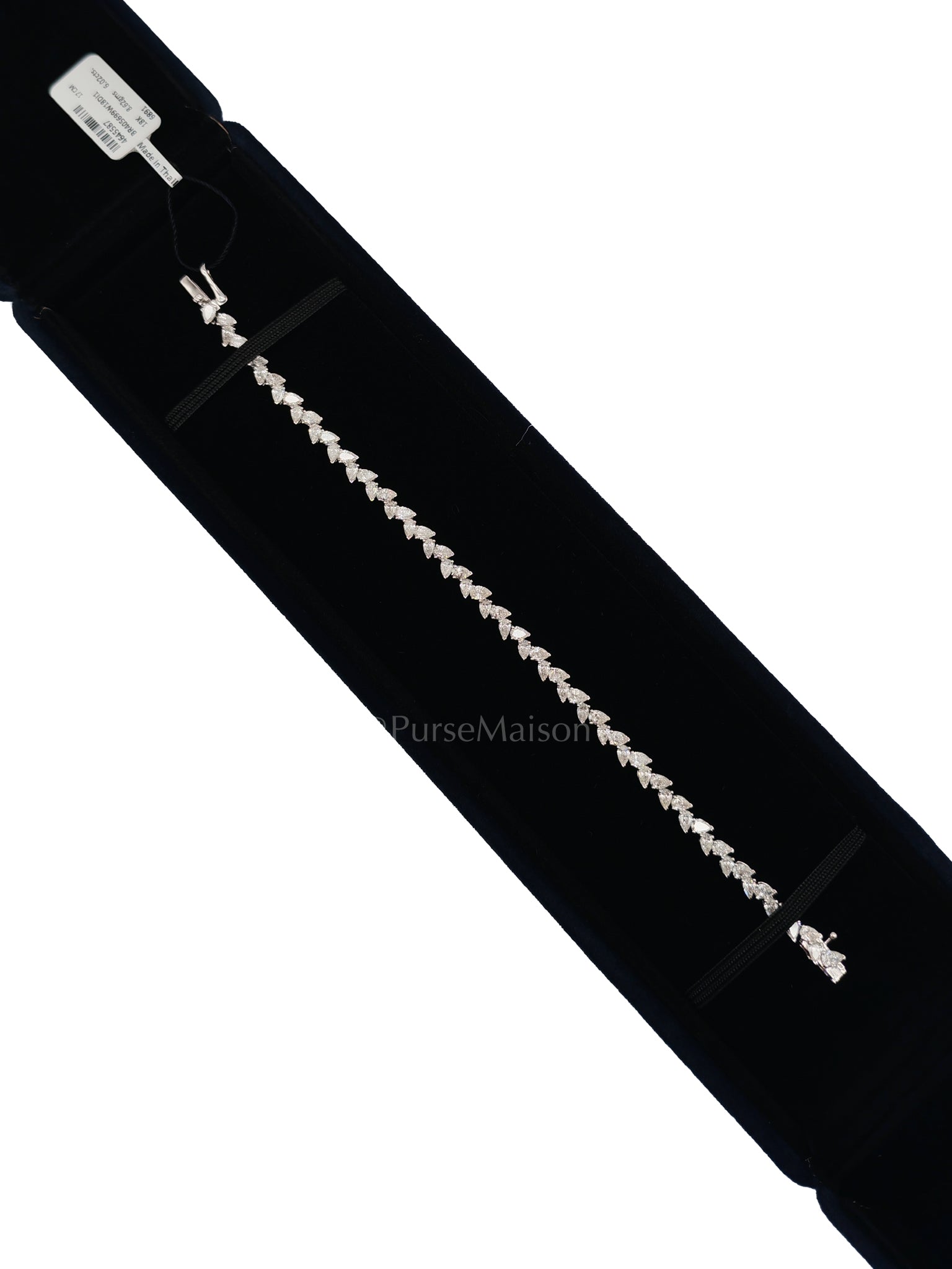 18k 8.62gms. 6.02cts. Natural Diamond White Gold Tennis Bracelet (17 cm) | Purse Maison Luxury Bags Shop