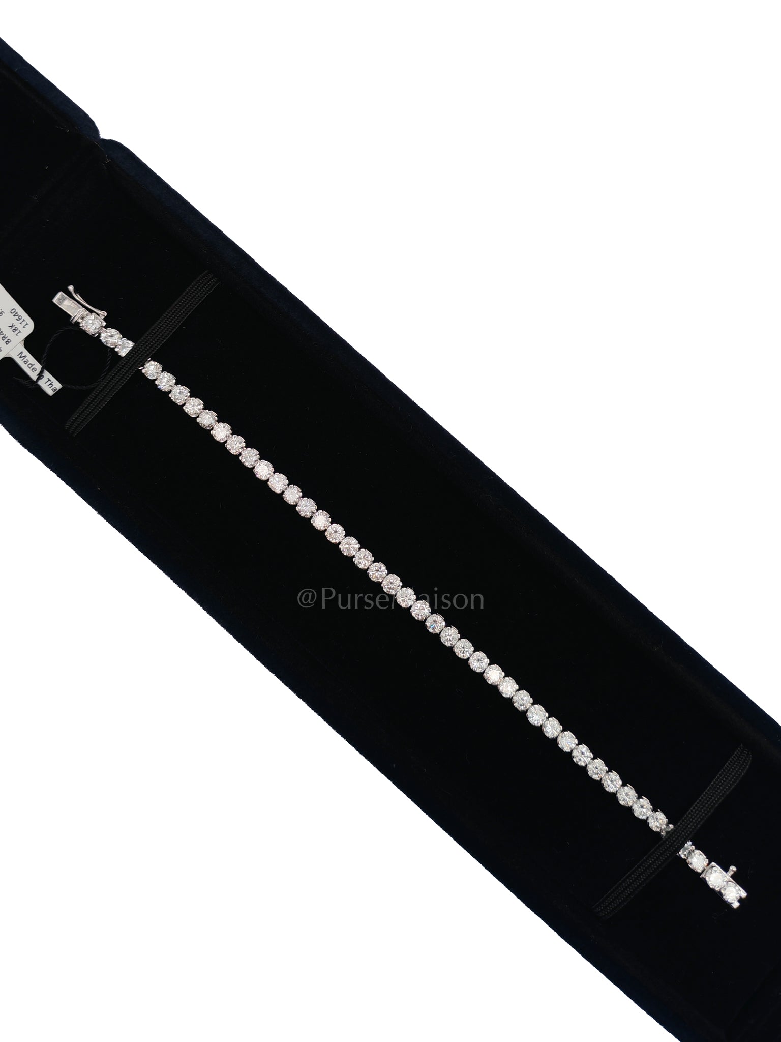 18k 9.07gms. 8.6cts. Natural Diamond White Gold Tennis Bracelet (7 inches) | Purse Maison Luxury Bags Shop