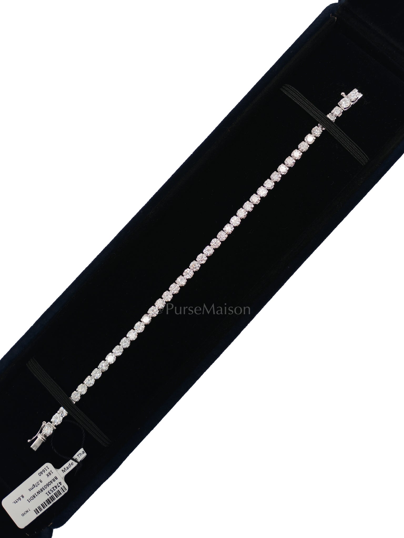 18k 9.07gms. 8.6cts. Natural Diamond White Gold Tennis Bracelet (7 inches) | Purse Maison Luxury Bags Shop
