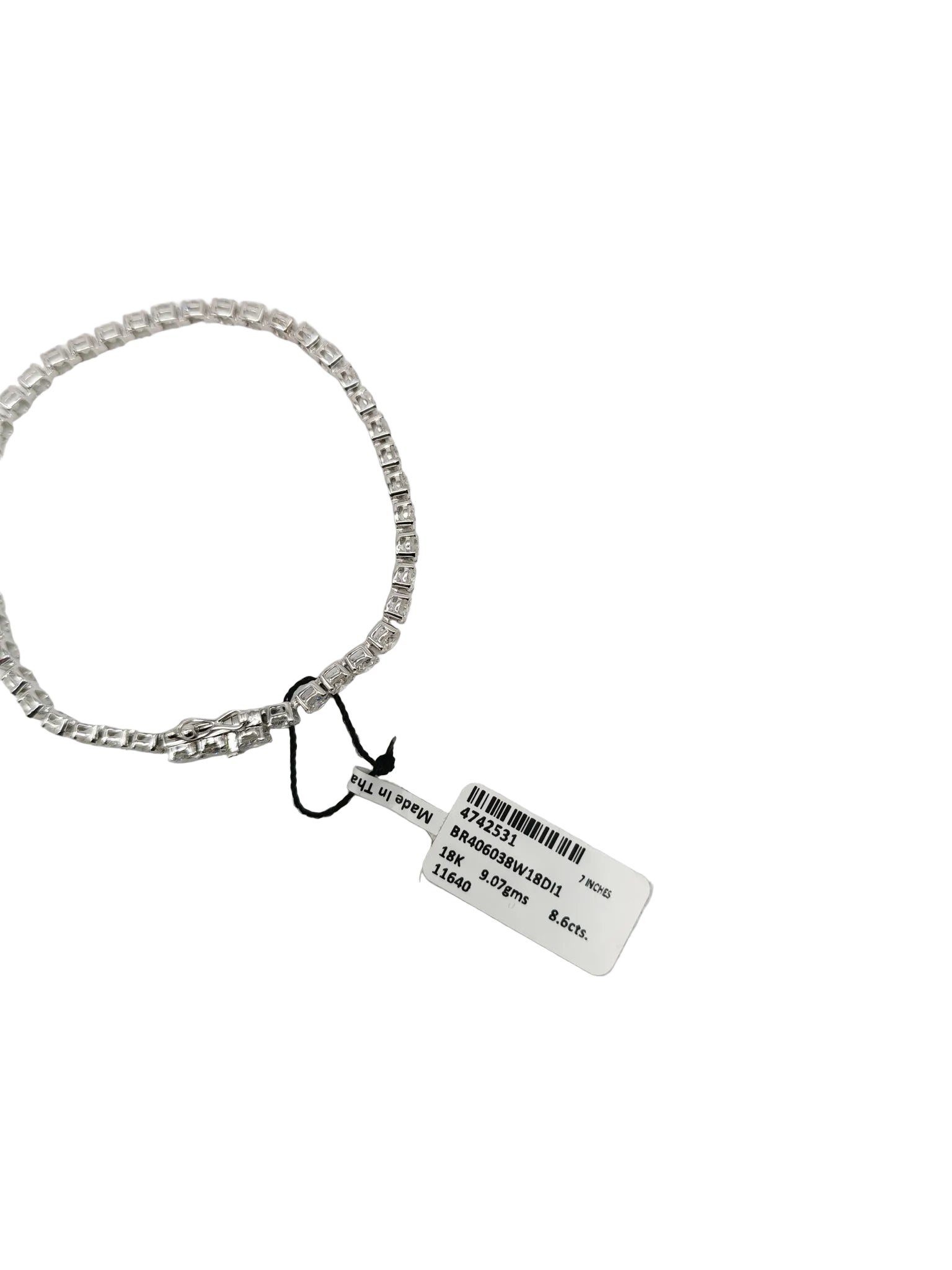 18k 9.07gms. 8.6cts. Natural Diamond White Gold Tennis Bracelet (7 inches) | Purse Maison Luxury Bags Shop