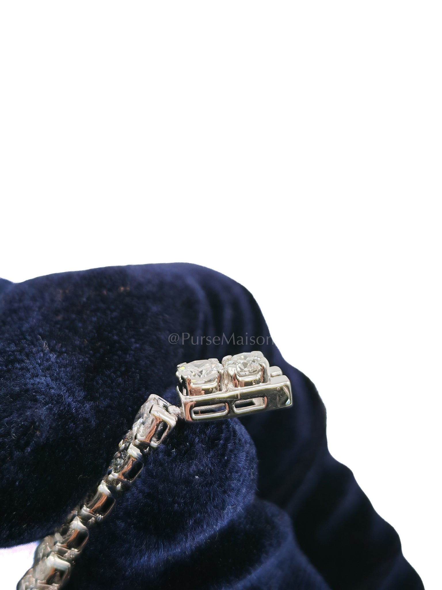 18k 9.07gms. 8.6cts. Natural Diamond White Gold Tennis Bracelet (7 inches) | Purse Maison Luxury Bags Shop