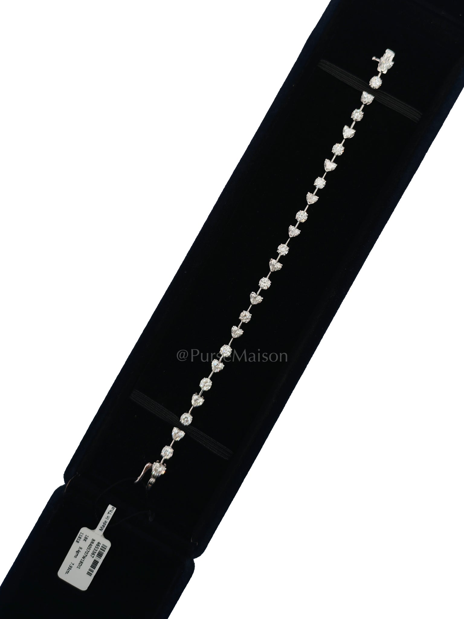 18k 9.4gms. 7.93cts. Natural Diamond White Gold Tennis Bracelet (19cm) | Purse Maison Luxury Bags Shop