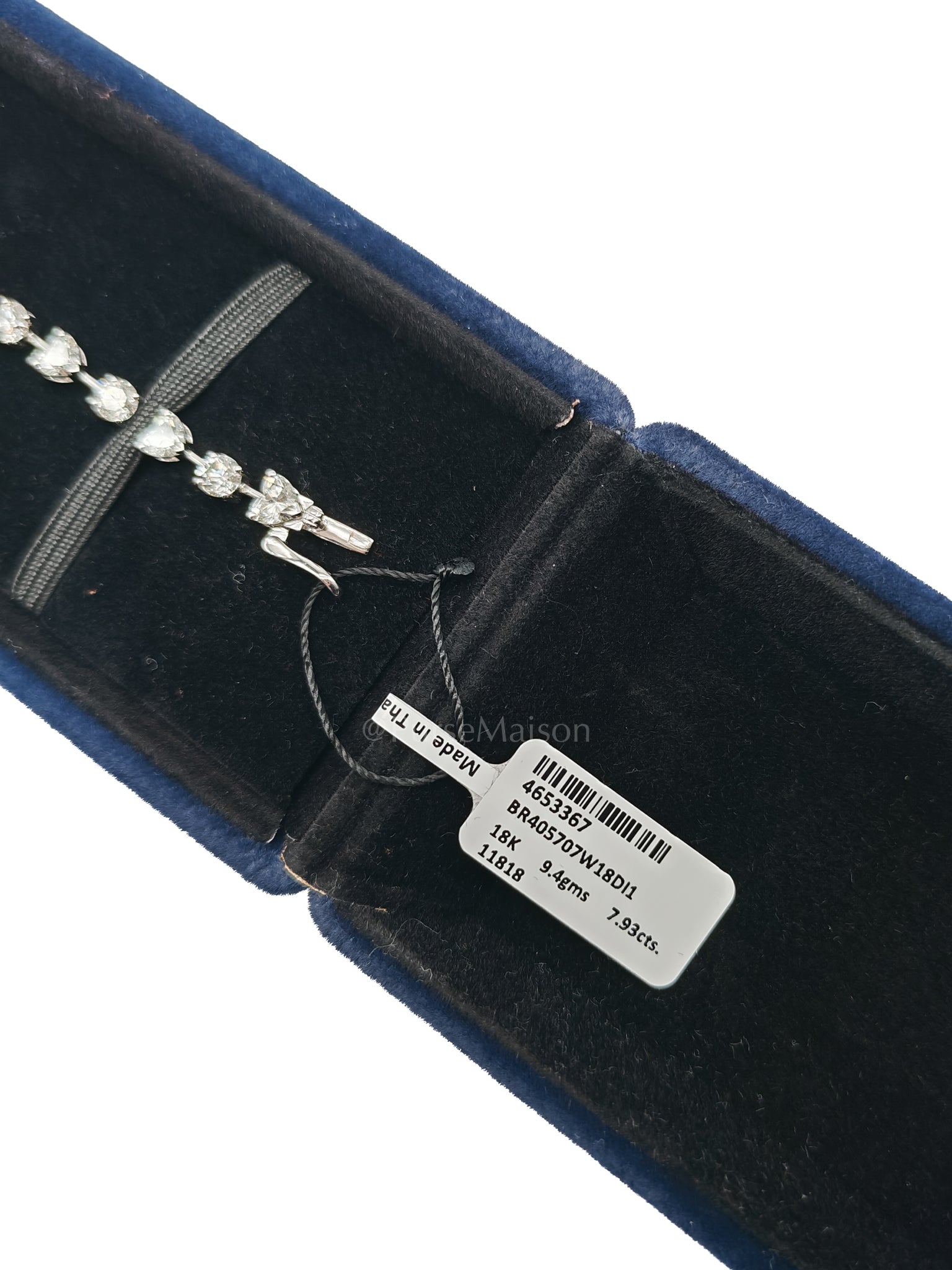18k 9.4gms. 7.93cts. Natural Diamond White Gold Tennis Bracelet (19cm) | Purse Maison Luxury Bags Shop