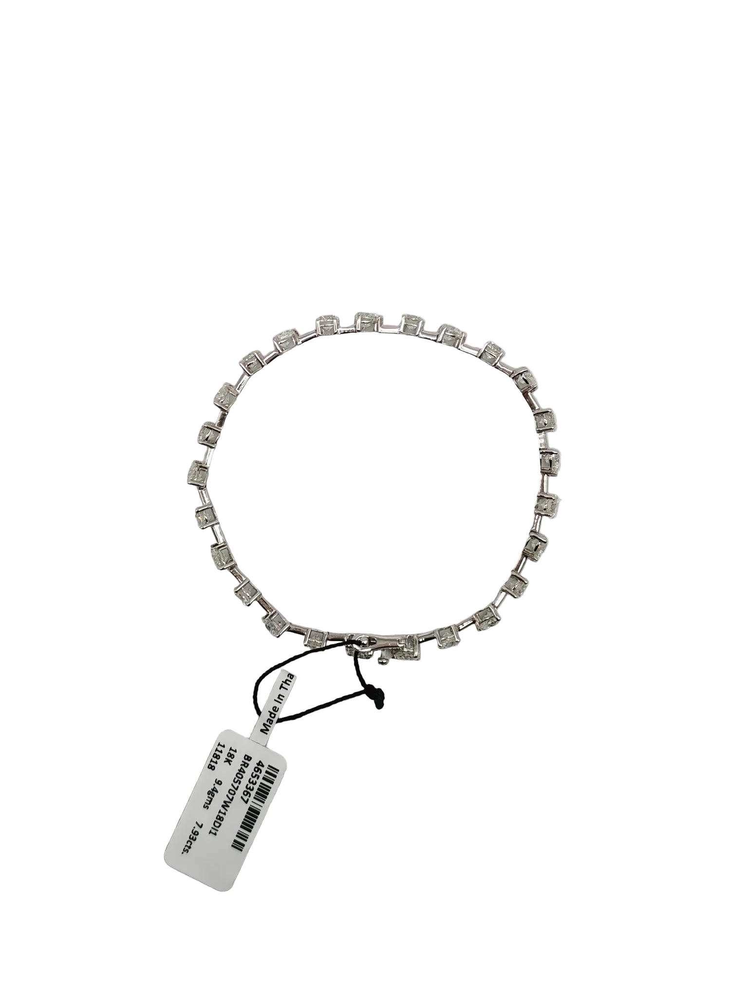 18k 9.4gms. 7.93cts. Natural Diamond White Gold Tennis Bracelet (19cm) | Purse Maison Luxury Bags Shop