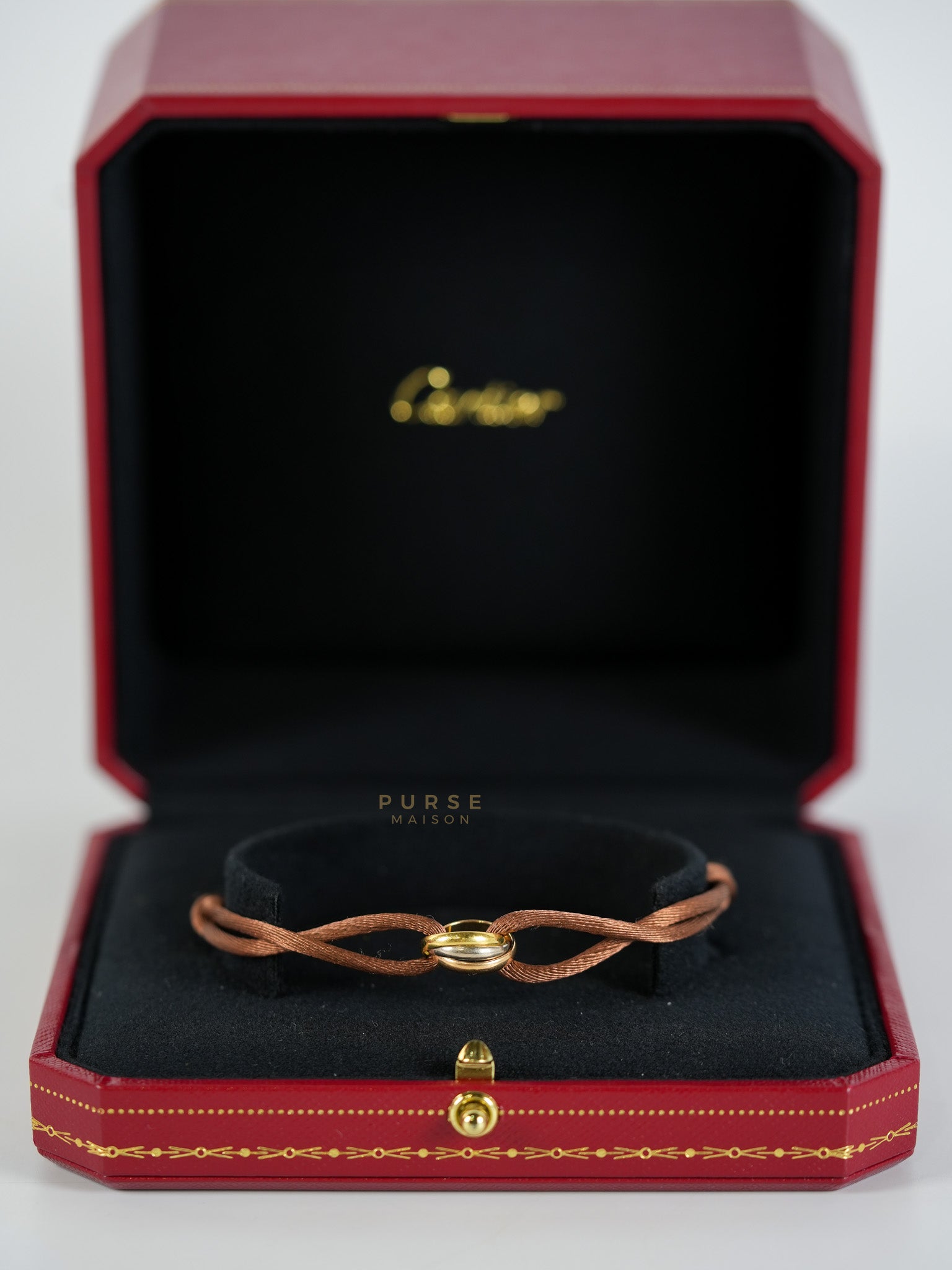 Trinity Cord Bracelet in Brown & Gold | Purse Maison Luxury Bags Shop