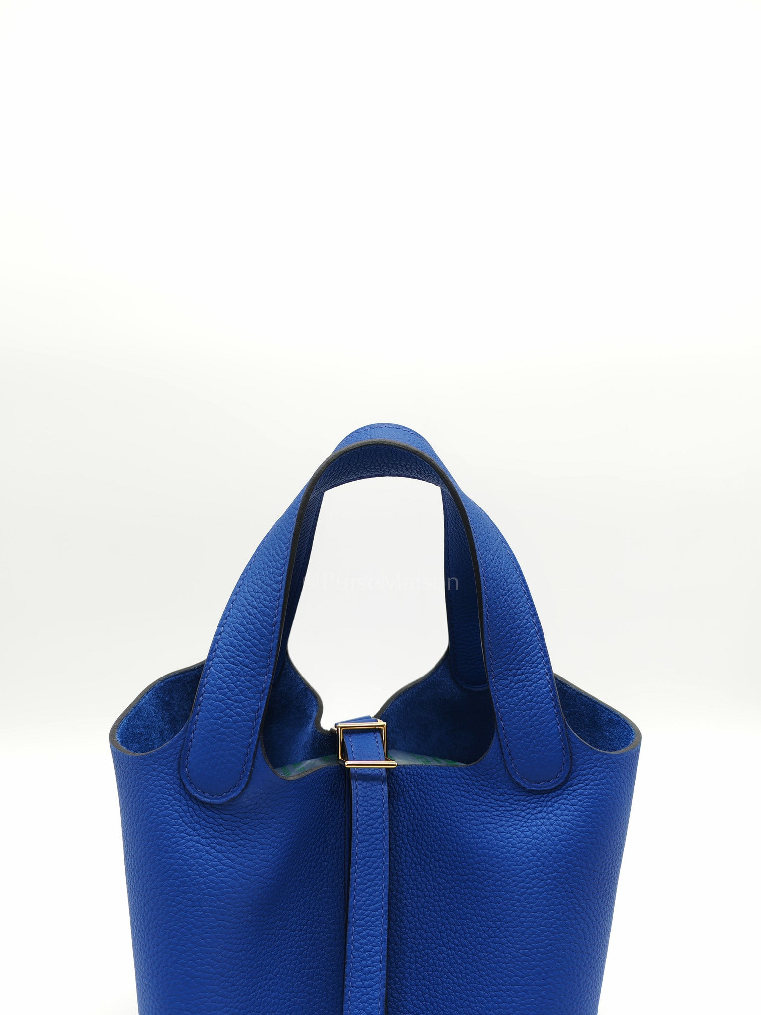 Picotin Lock 18 in Blue Electric Taurillon Maurice Leather & Gold Hardware Stamp B(2023)
