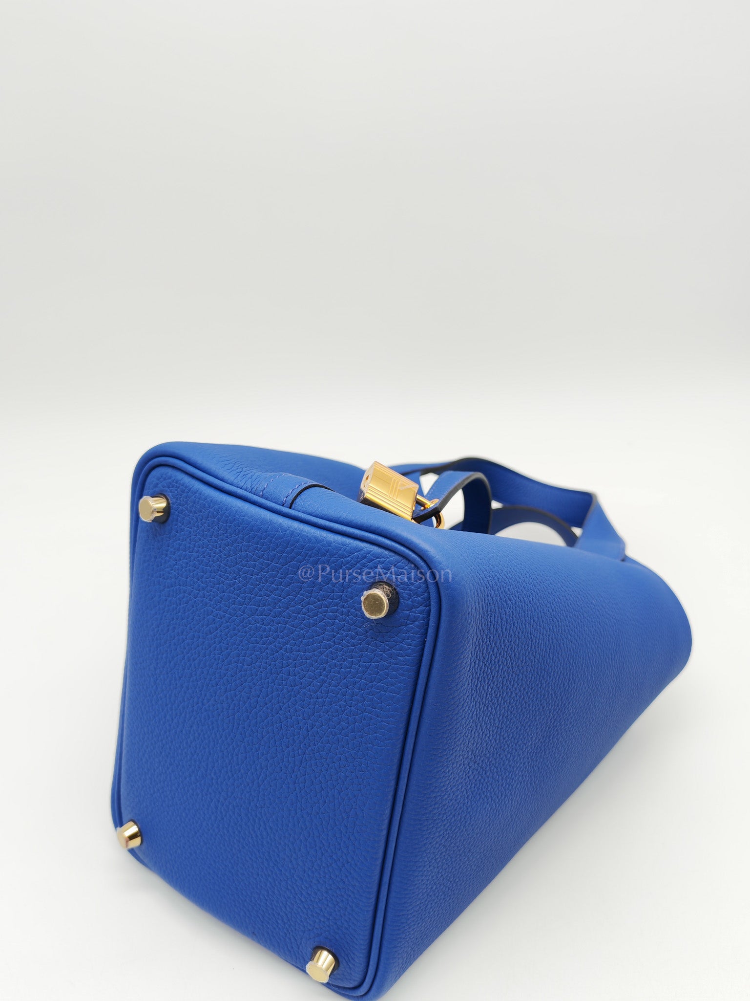 Picotin Lock 18 in Blue Electric Taurillon Maurice Leather & Gold Hardware Stamp B(2023)
