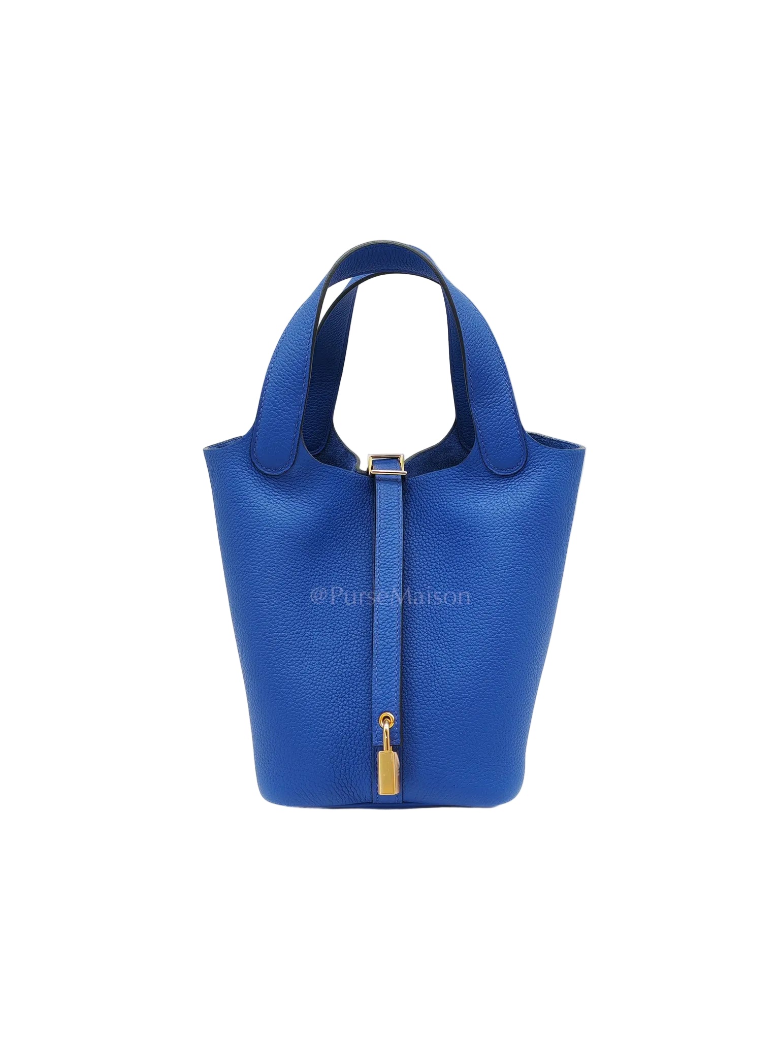 Picotin Lock 18 in Blue Electric Taurillon Maurice Leather & Gold Hardware Stamp B(2023)