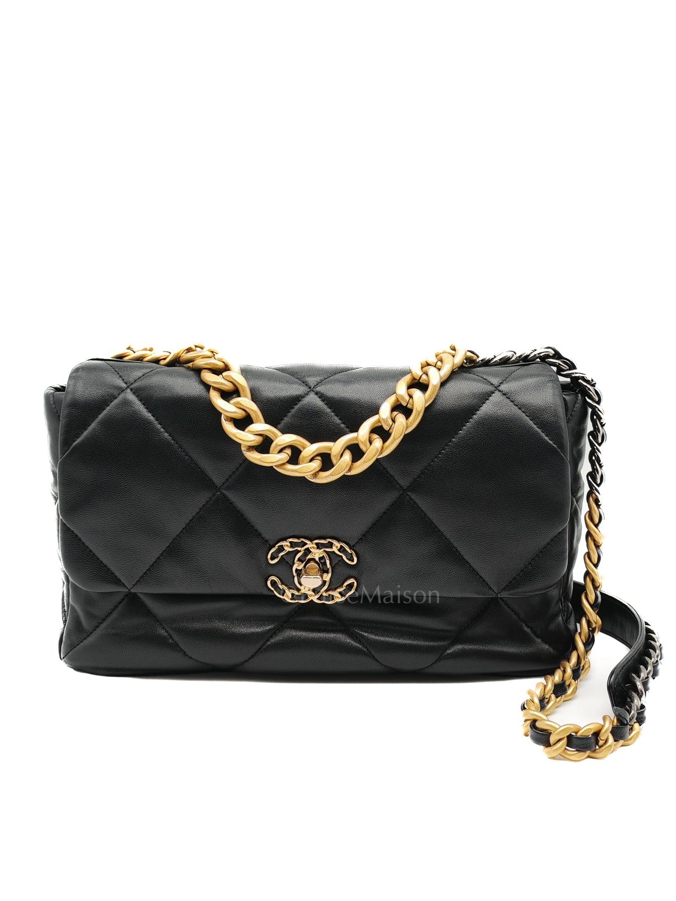 19 Large in Black Quilted Lambskin Leather and Mixed Hardware (Microchip) | Purse Maison Luxury Bags Shop