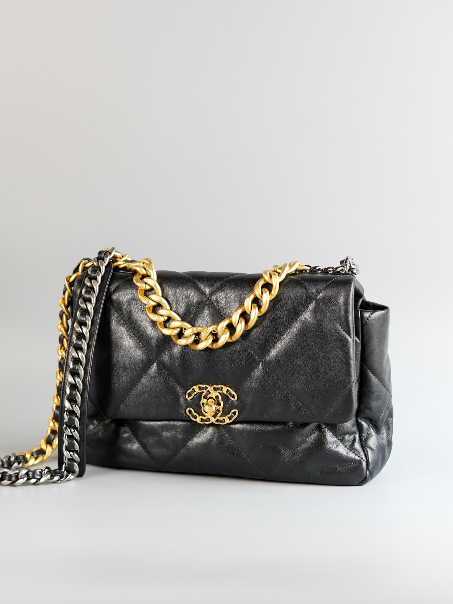 C19 Medium in Black Lambskin Leather & Mixed Hardware Series 30 | Purse Maison Luxury Bags Shop