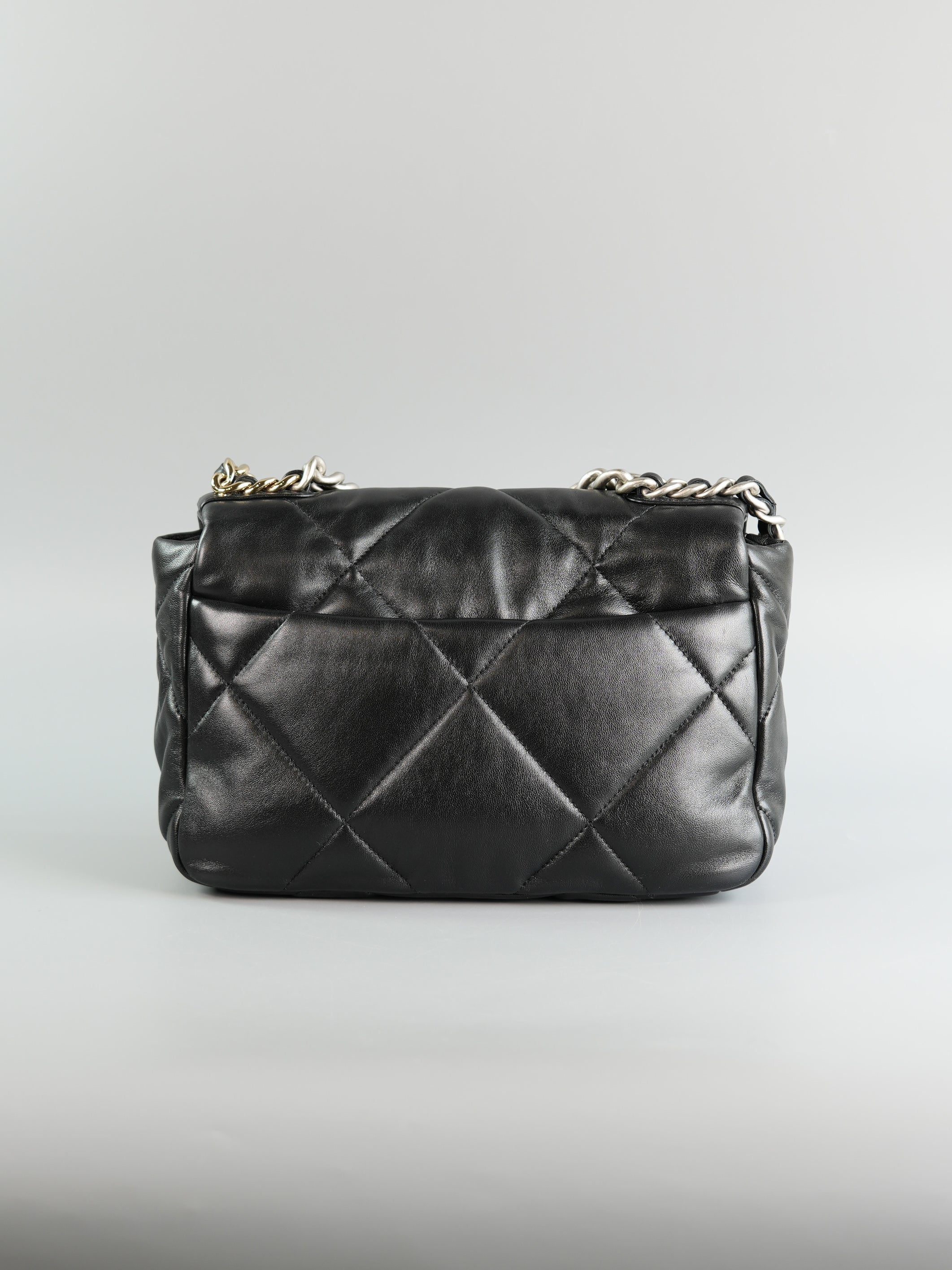 19 Small Black Goatskin and Silver Hardware (Microchip) | Purse Maison Luxury Bags Shop