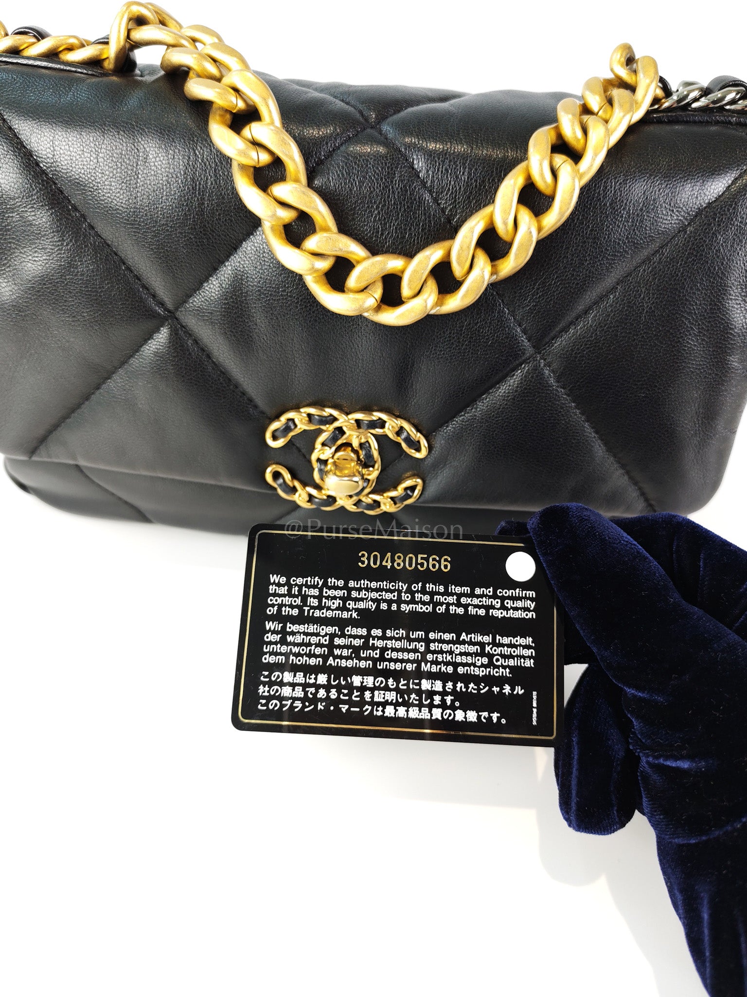 19 Small Black in Goatskin Leather and Mixed Hardware Series 30 | Purse Maison Luxury Bags Shop