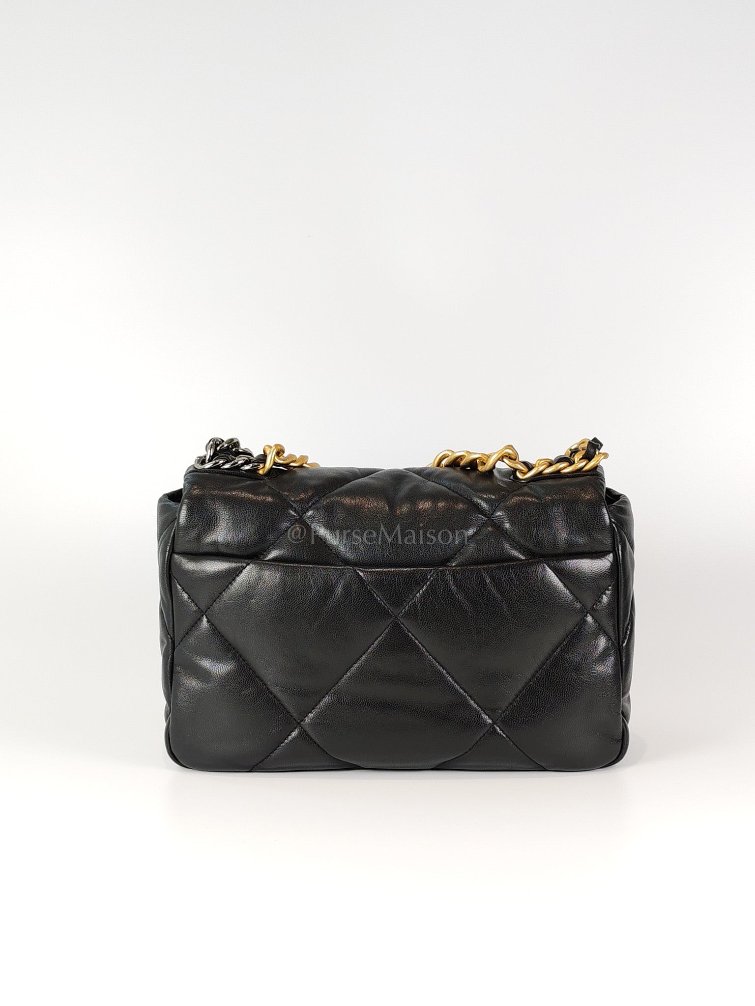19 Small Black in Goatskin Leather and Mixed Hardware Series 30 | Purse Maison Luxury Bags Shop