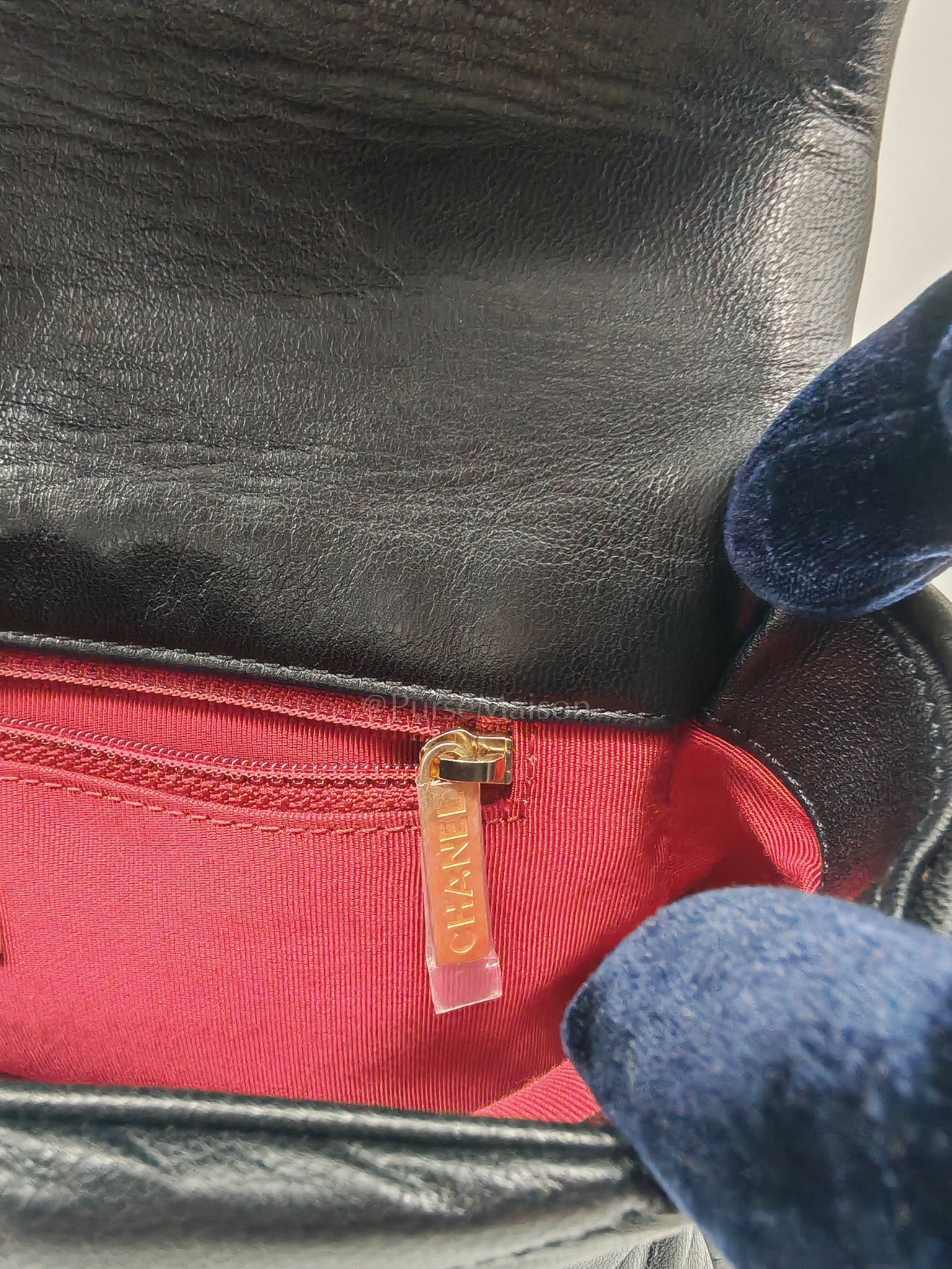 19 Small Black Lambskin Leather in Mix Hardware (Series 30) | Purse Maison Luxury Bags Shop