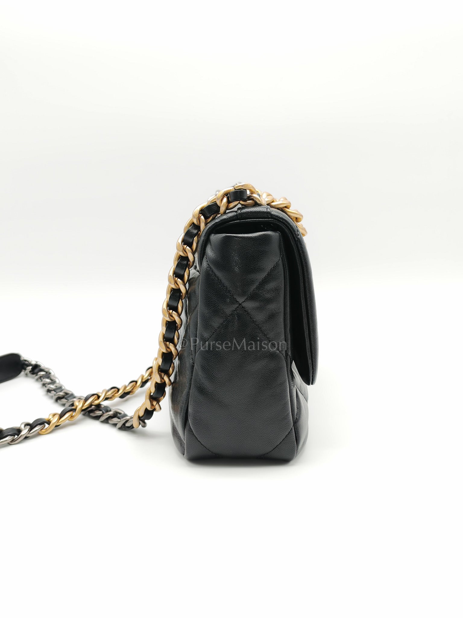 19 Small Black Lambskin Leather in Mix Hardware (Series 30) | Purse Maison Luxury Bags Shop