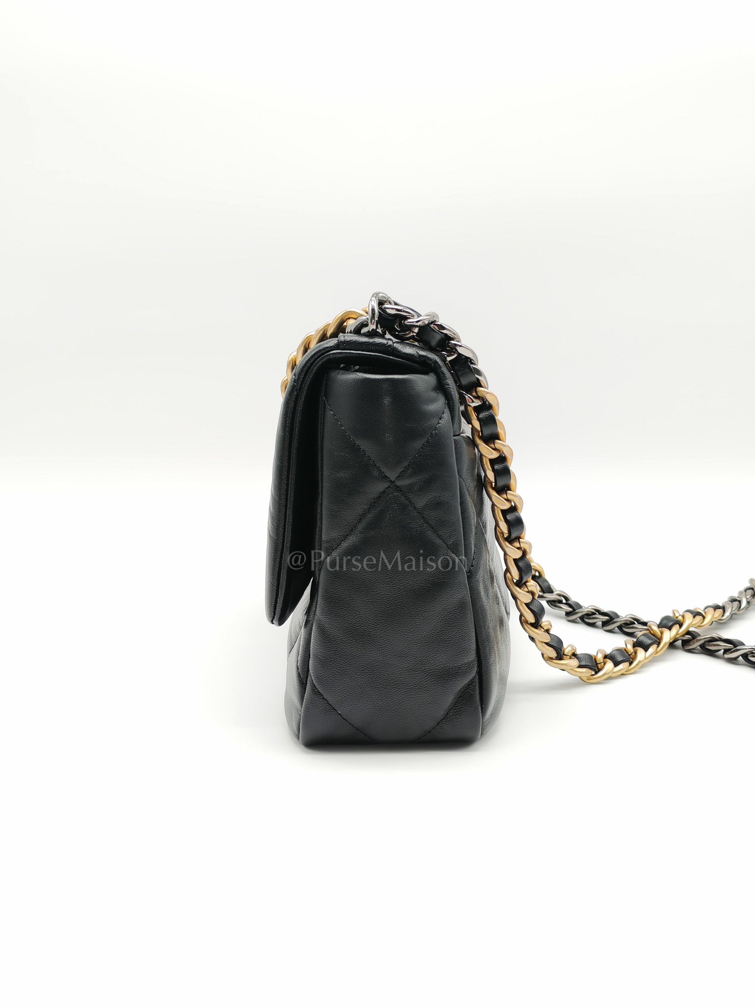 19 Small Black Lambskin Leather in Mix Hardware (Series 30) | Purse Maison Luxury Bags Shop