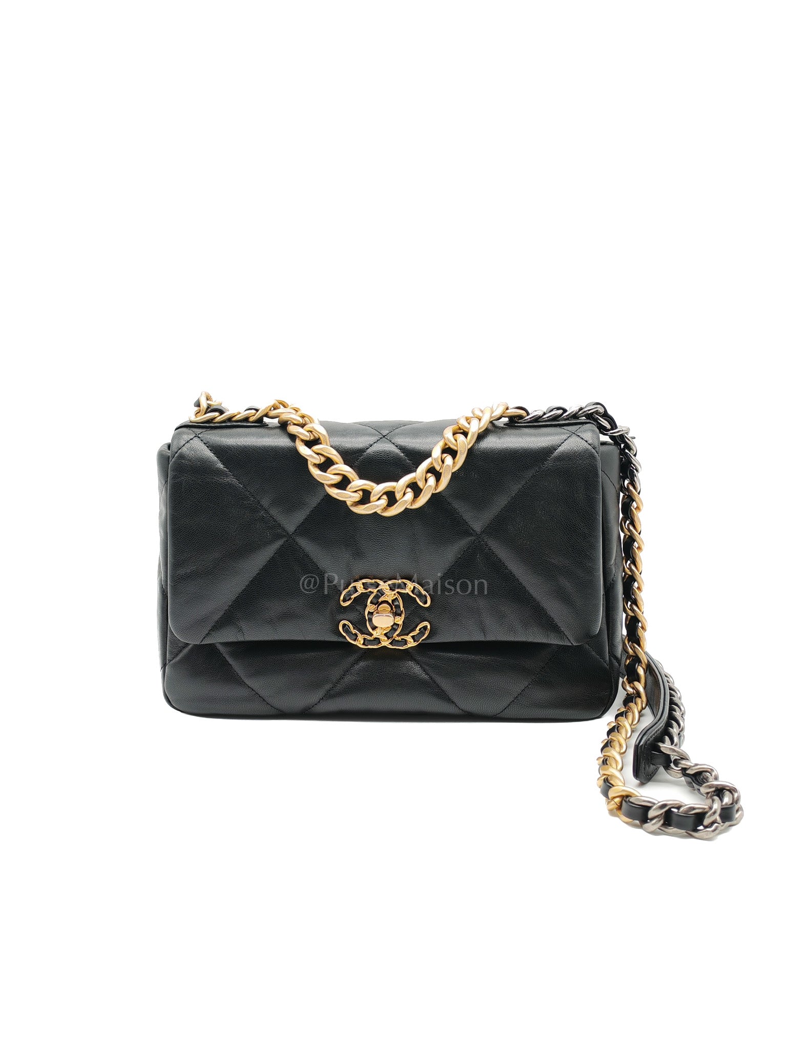 19 Small Black Lambskin Leather in Mix Hardware (Series 30) | Purse Maison Luxury Bags Shop