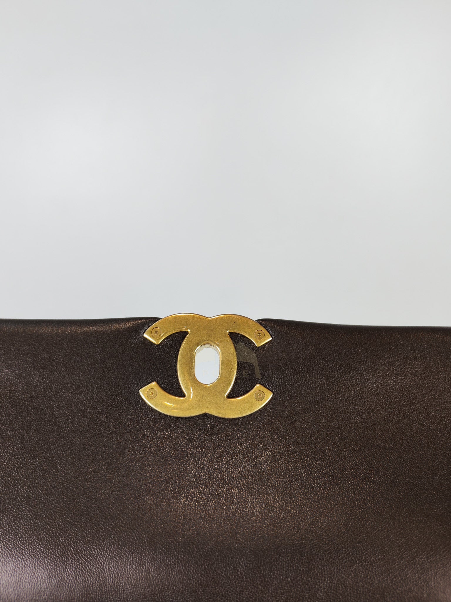 19 Small Flap Bag in Burgundy Brown Lambskin Leather & Mixed Hardware Microchip | Purse Maison Luxury Bags Shop