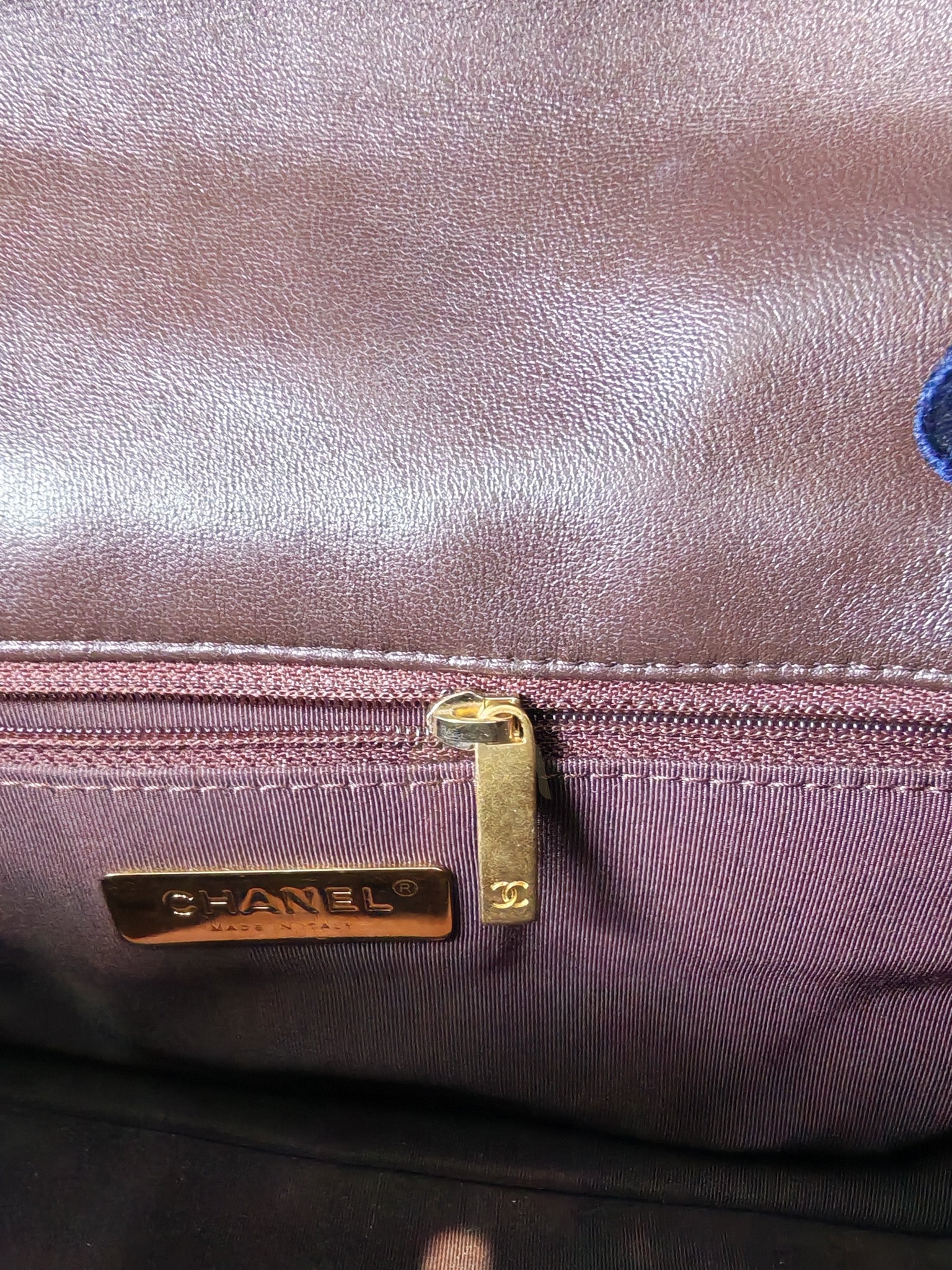 19 Small Flap Bag in Burgundy Brown Lambskin Leather & Mixed Hardware Microchip | Purse Maison Luxury Bags Shop