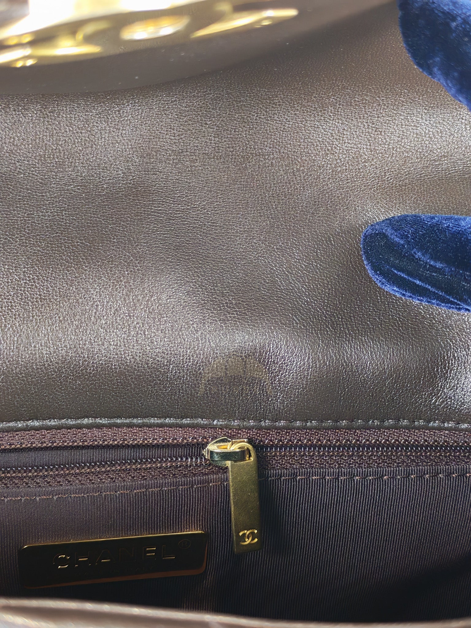 19 Small Flap Bag in Burgundy Brown Lambskin Leather & Mixed Hardware Microchip | Purse Maison Luxury Bags Shop