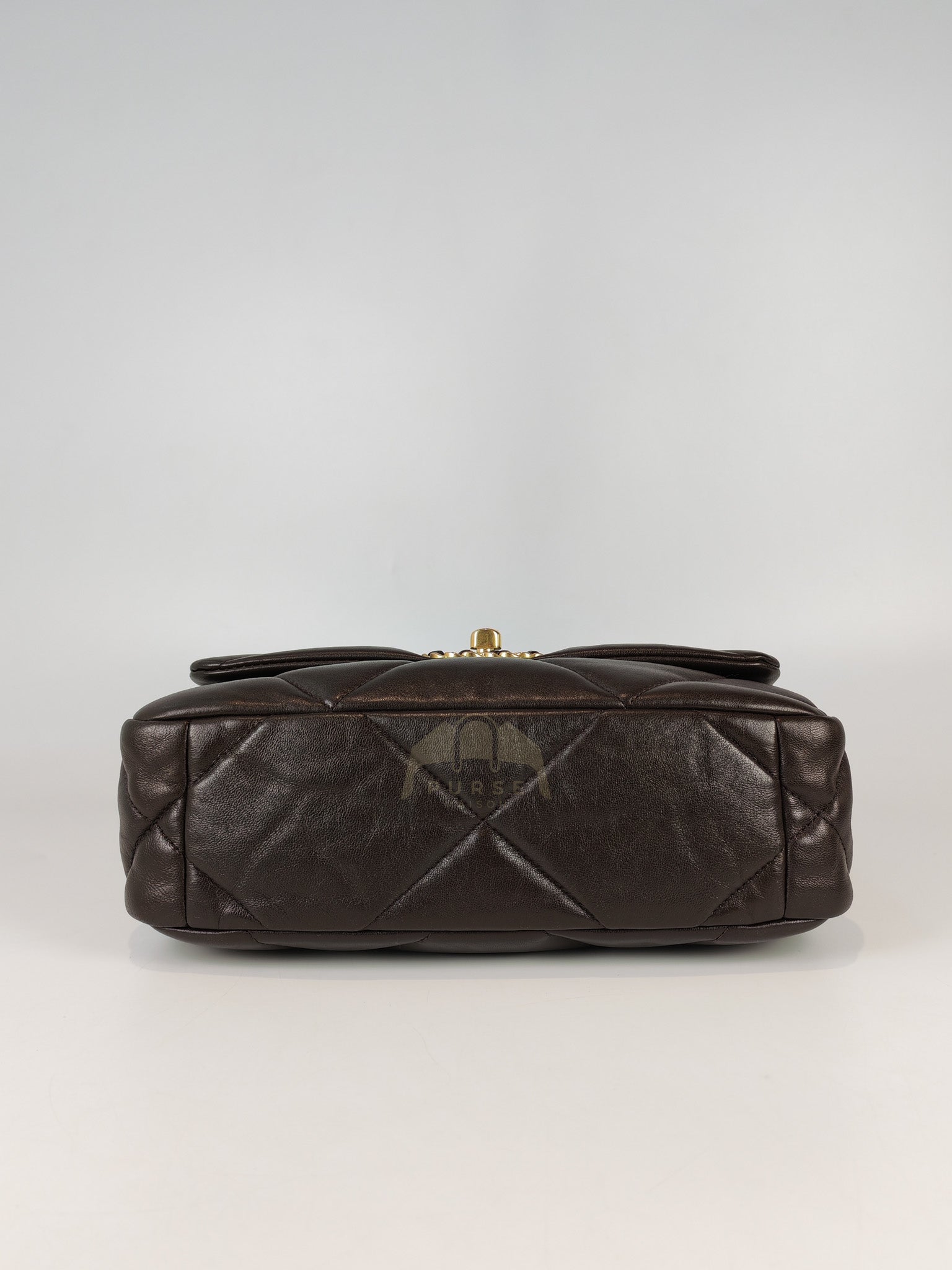 19 Small Flap Bag in Burgundy Brown Lambskin Leather & Mixed Hardware Microchip | Purse Maison Luxury Bags Shop