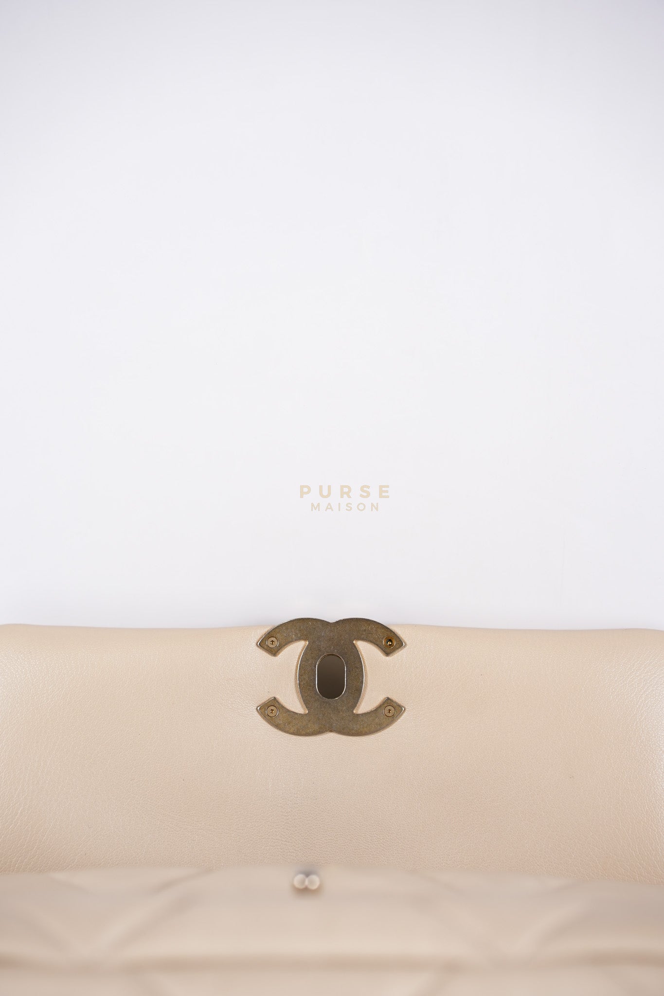 19 Small in Beige Goatskin Leather and Mixed Hardware Series 30 | Purse Maison Luxury Bags Shop