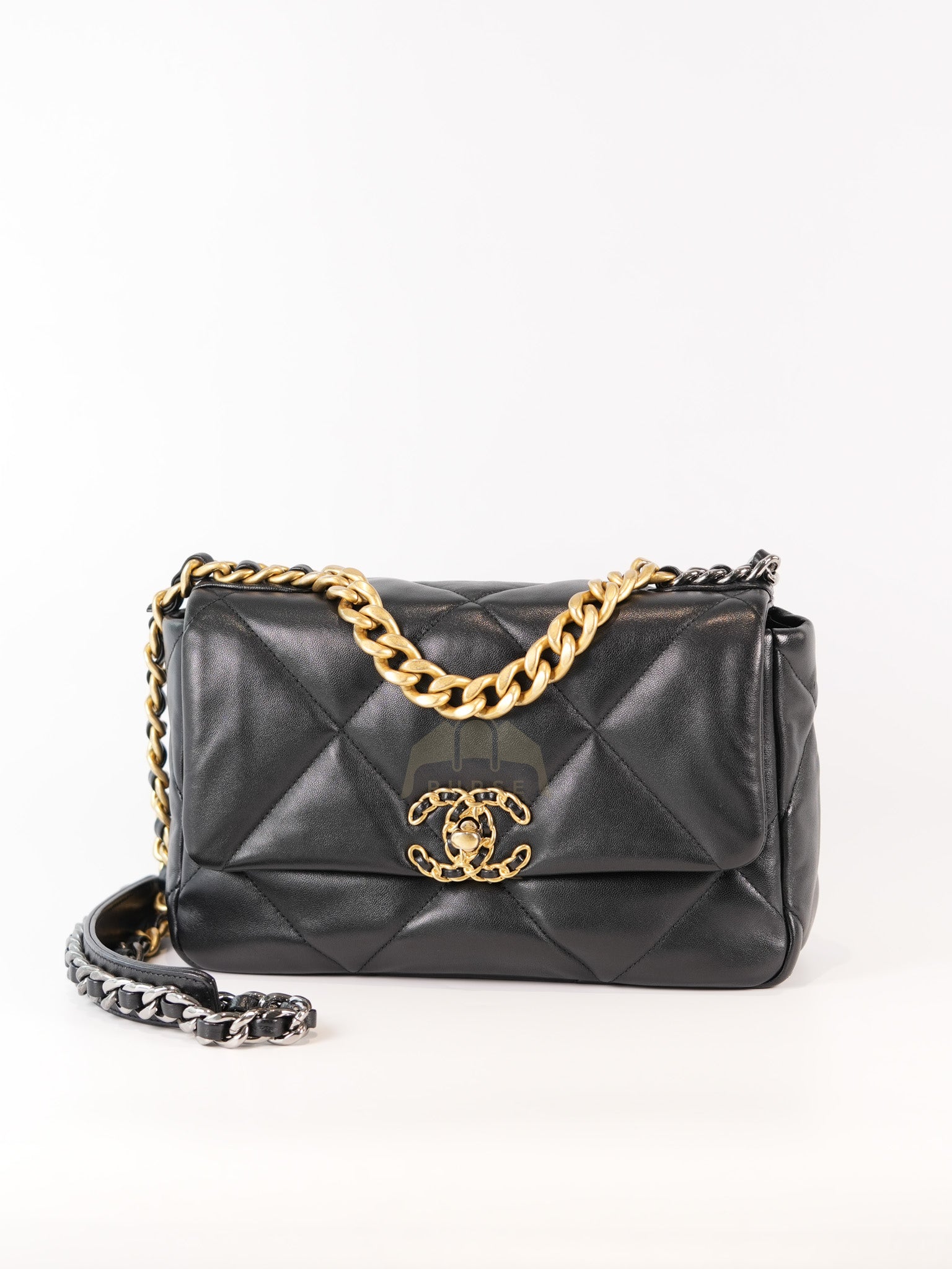 19 Small in Black Lambskin Leather & Mix Hardware Microchip | Purse Maison Luxury Bags Shop