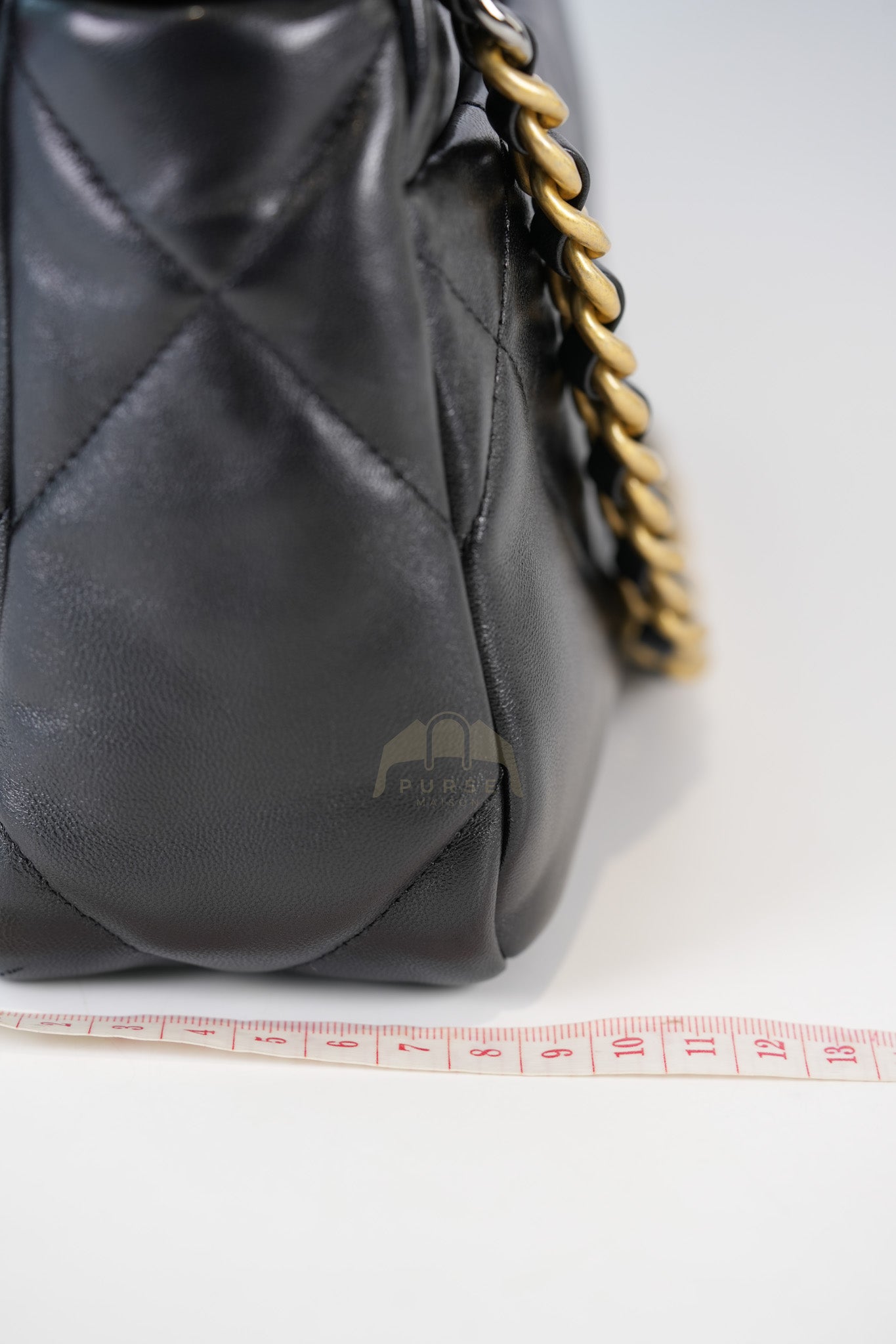 19 Small in Black Lambskin Leather & Mix Hardware Microchip | Purse Maison Luxury Bags Shop