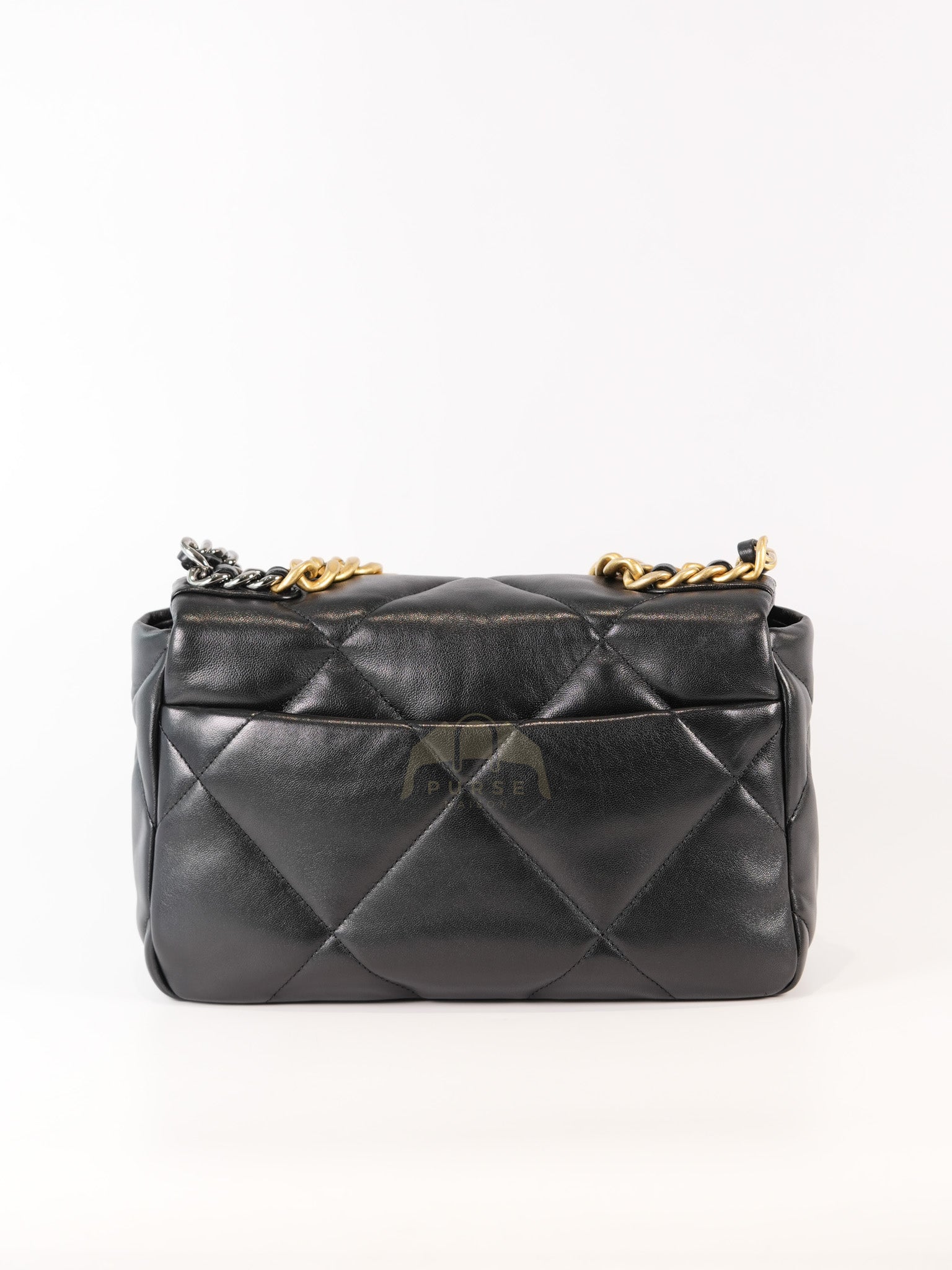 19 Small in Black Lambskin Leather & Mix Hardware Microchip | Purse Maison Luxury Bags Shop