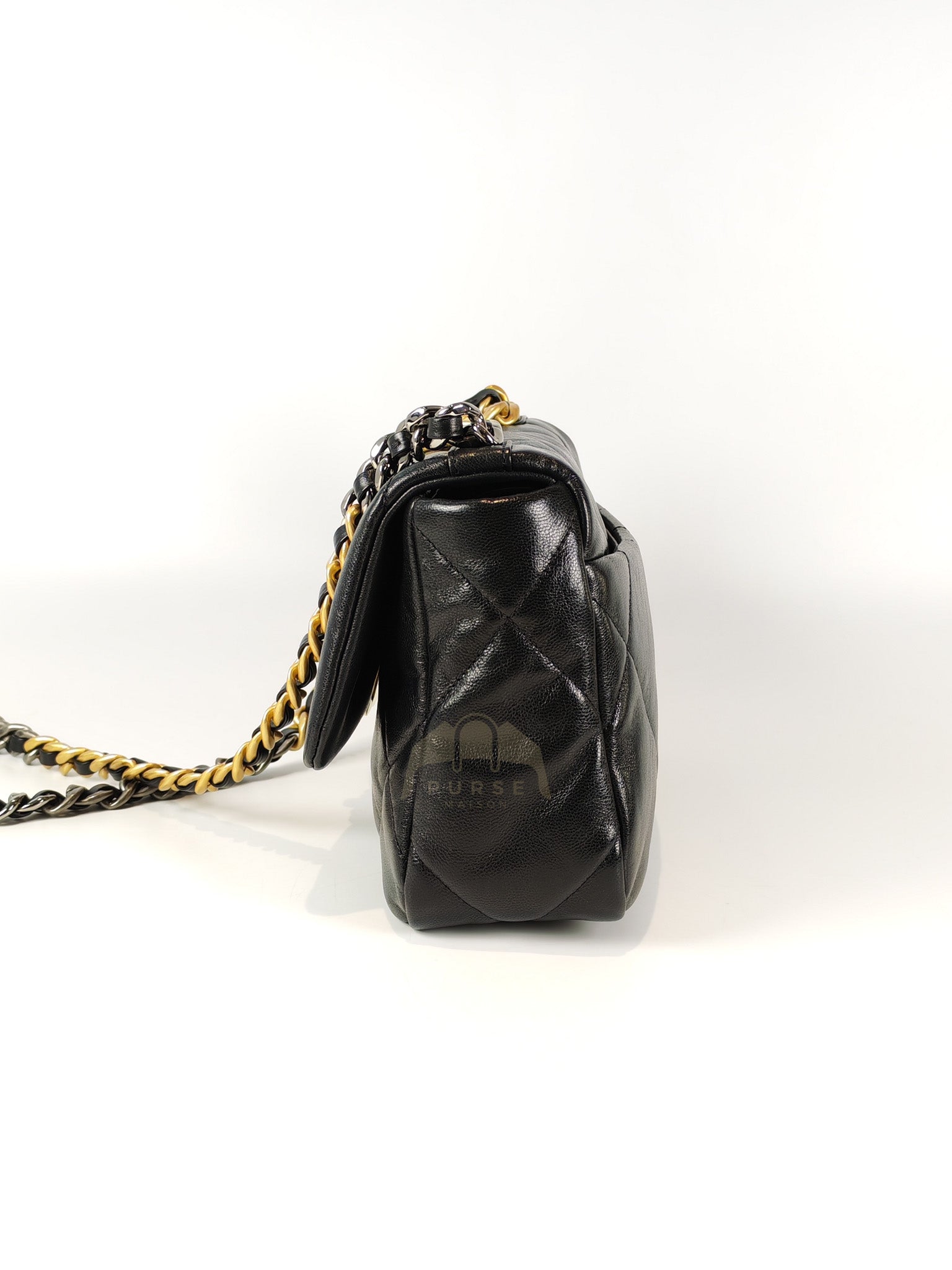 19 Small in Black Lambskin Leather & Mixed Hardware Series 29 | Purse Maison Luxury Bags Shop