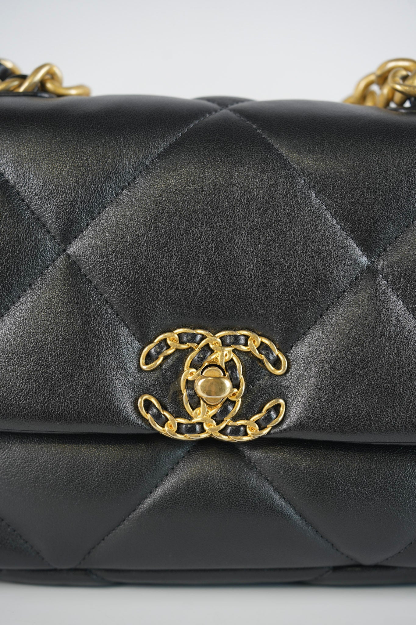 19 Small in Black Quilted Goatskin Leather and Mixed Hardware Series 31 | Purse Maison Luxury Bags Shop