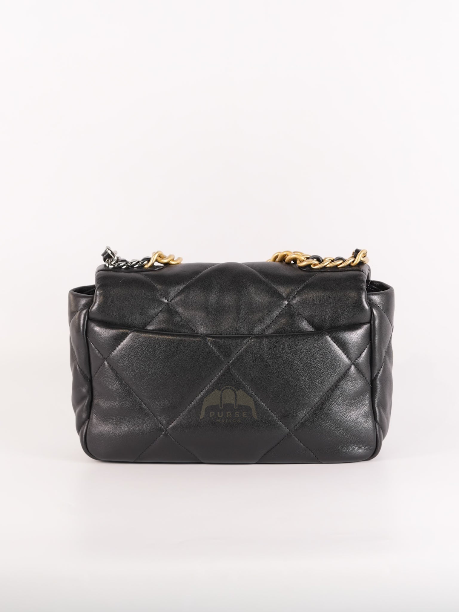 19 Small in Black Quilted Goatskin Leather and Mixed Hardware Series 31 | Purse Maison Luxury Bags Shop