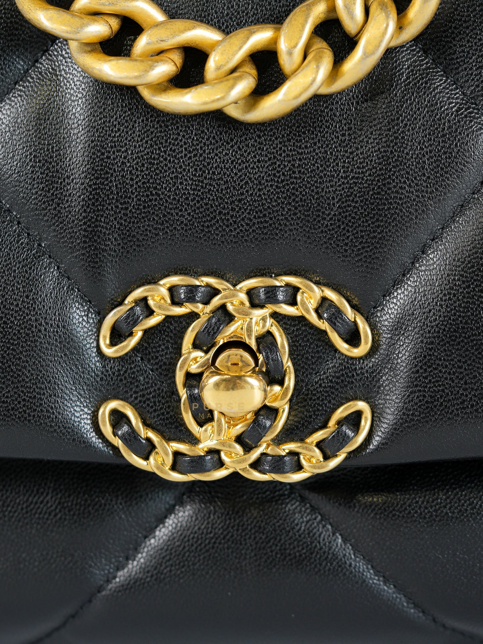19 Small in Black Quilted Lambskin Leather in Mix Hardware Series 30 | Purse Maison Luxury Bags Shop