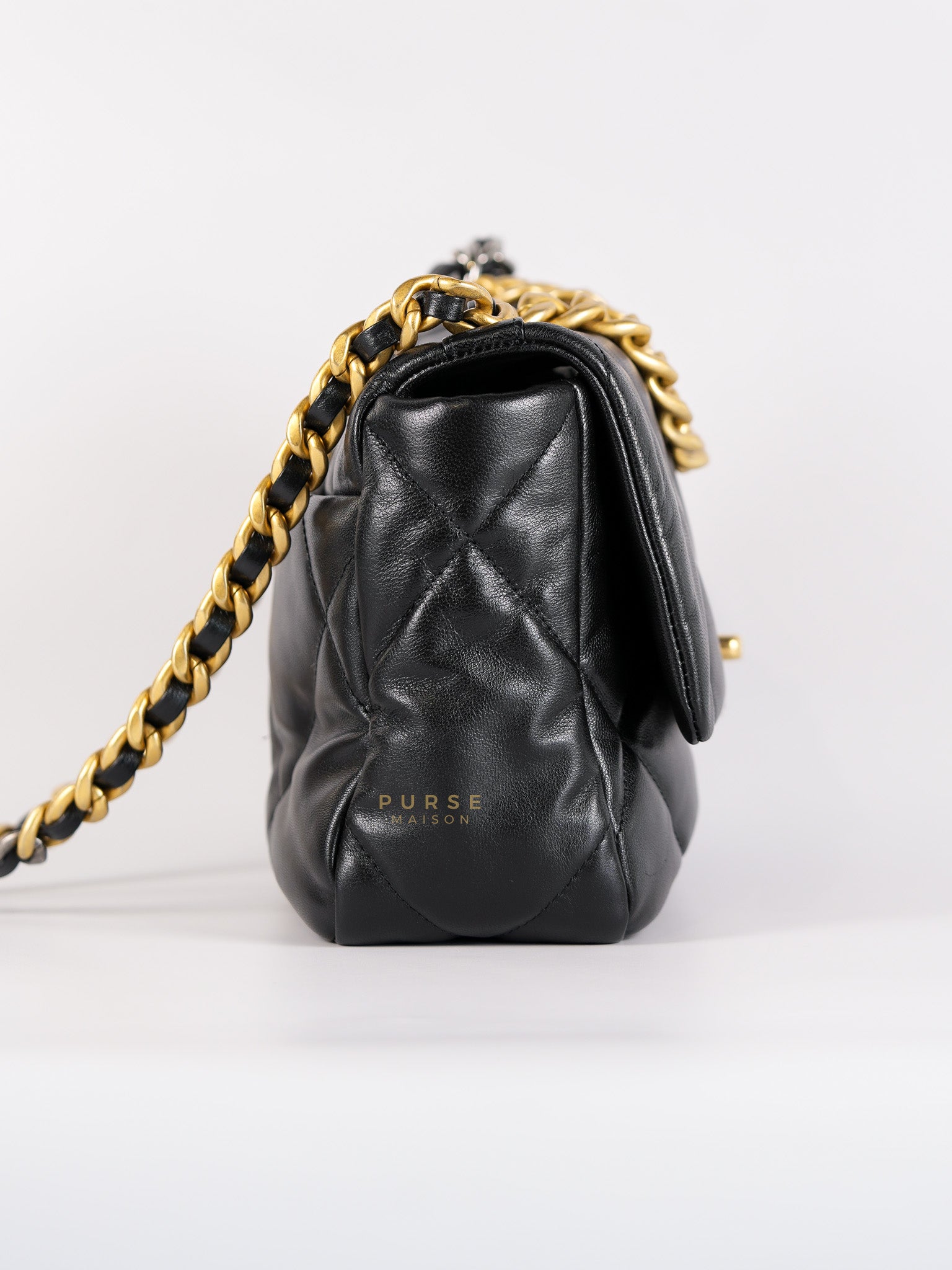 19 Small in Black Quilted Lambskin Leather in Mix Hardware Series 30 | Purse Maison Luxury Bags Shop